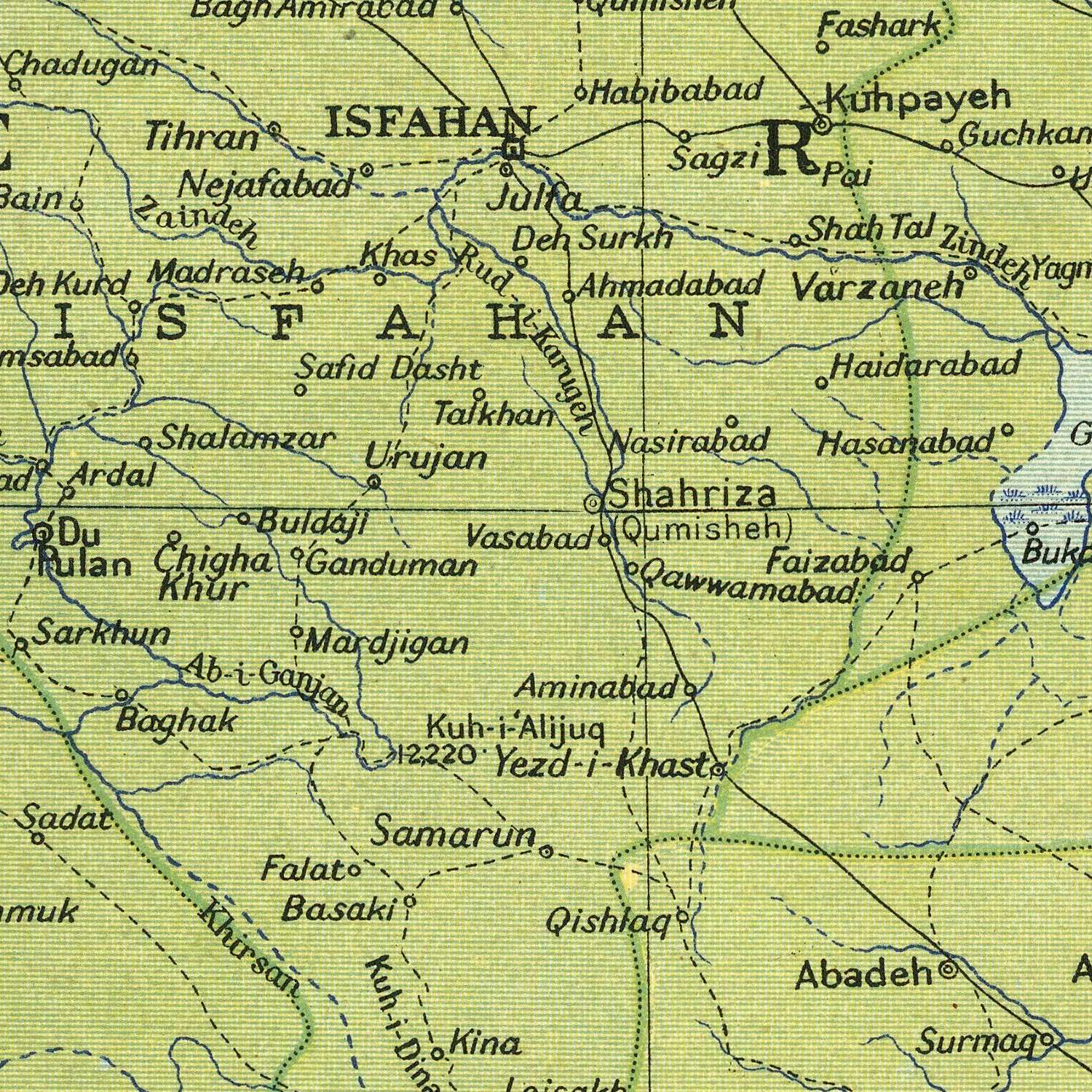 detail of the map from the centre left