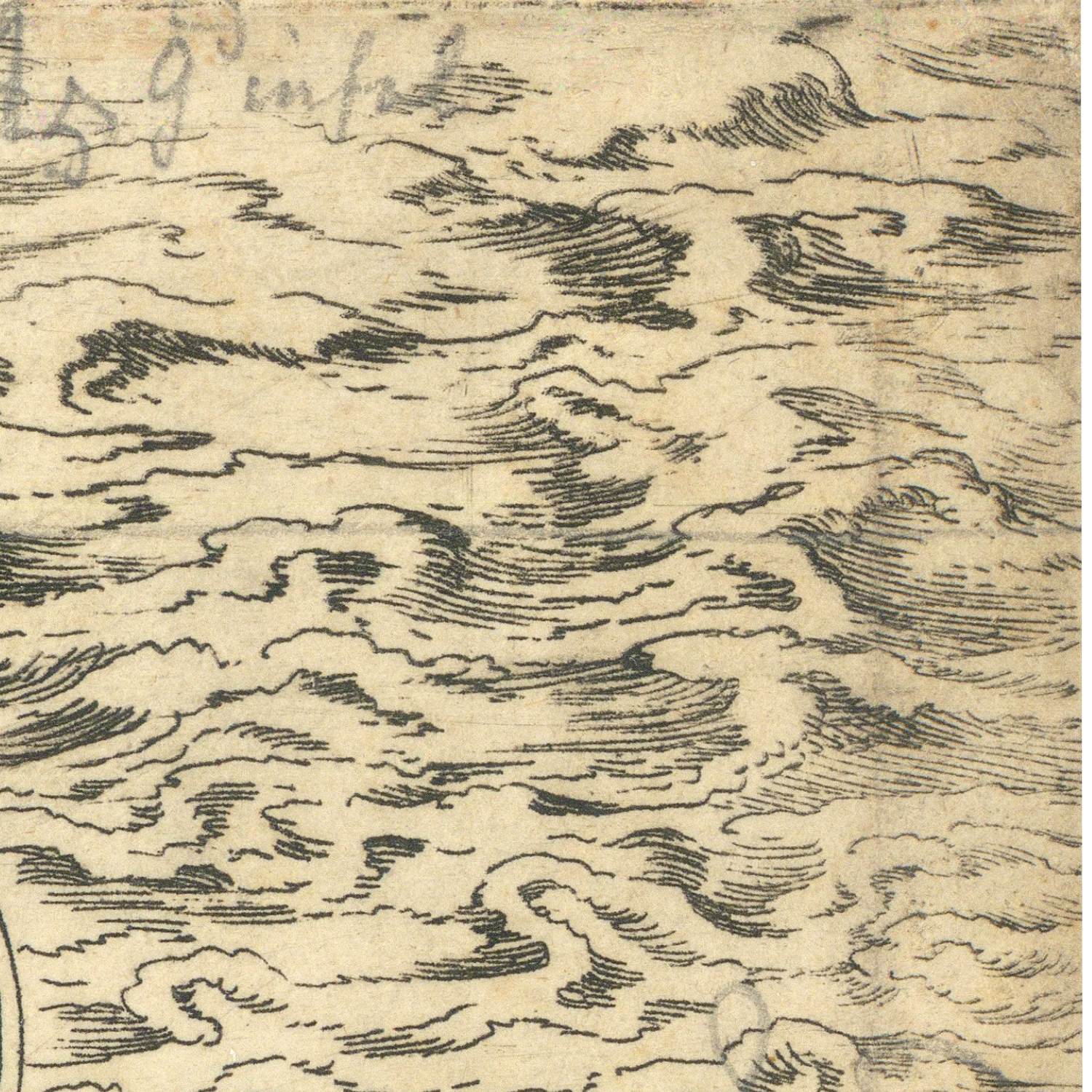 detail of the map from the bottom left corner