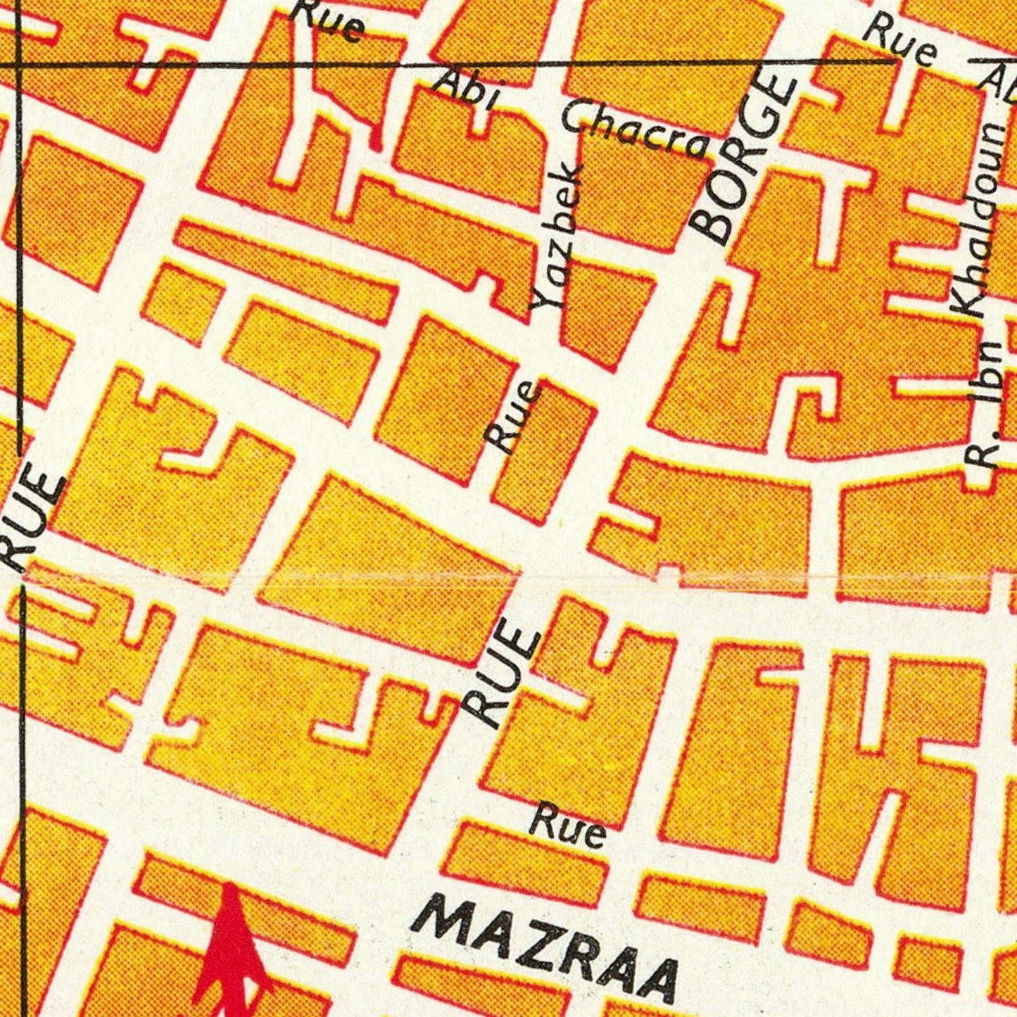 detail of the map from the centre 