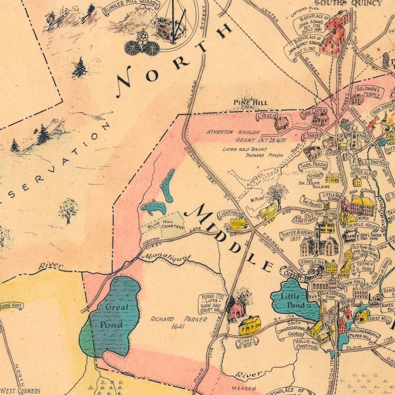 detail of the map from the centre 