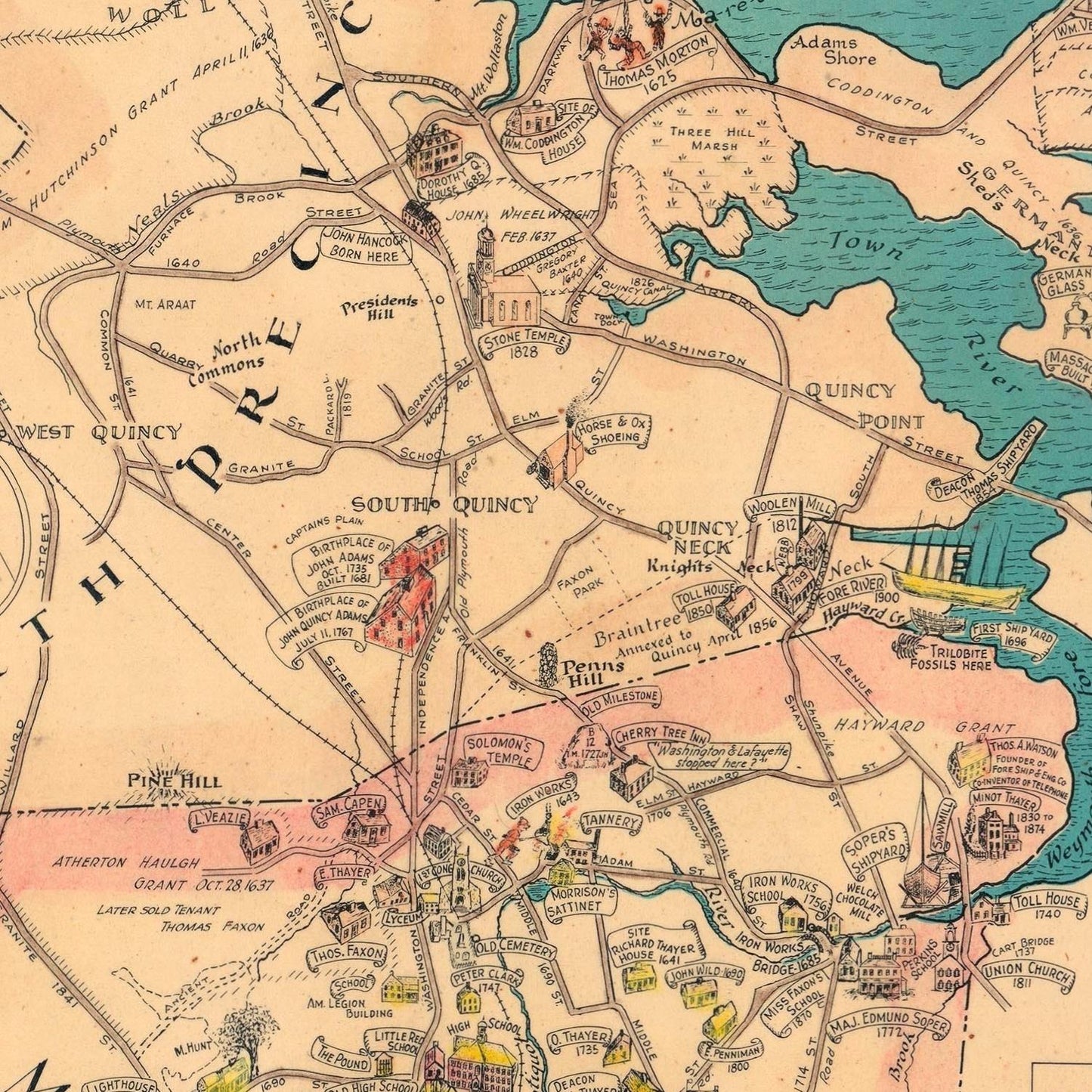 detail of the map from the centre left