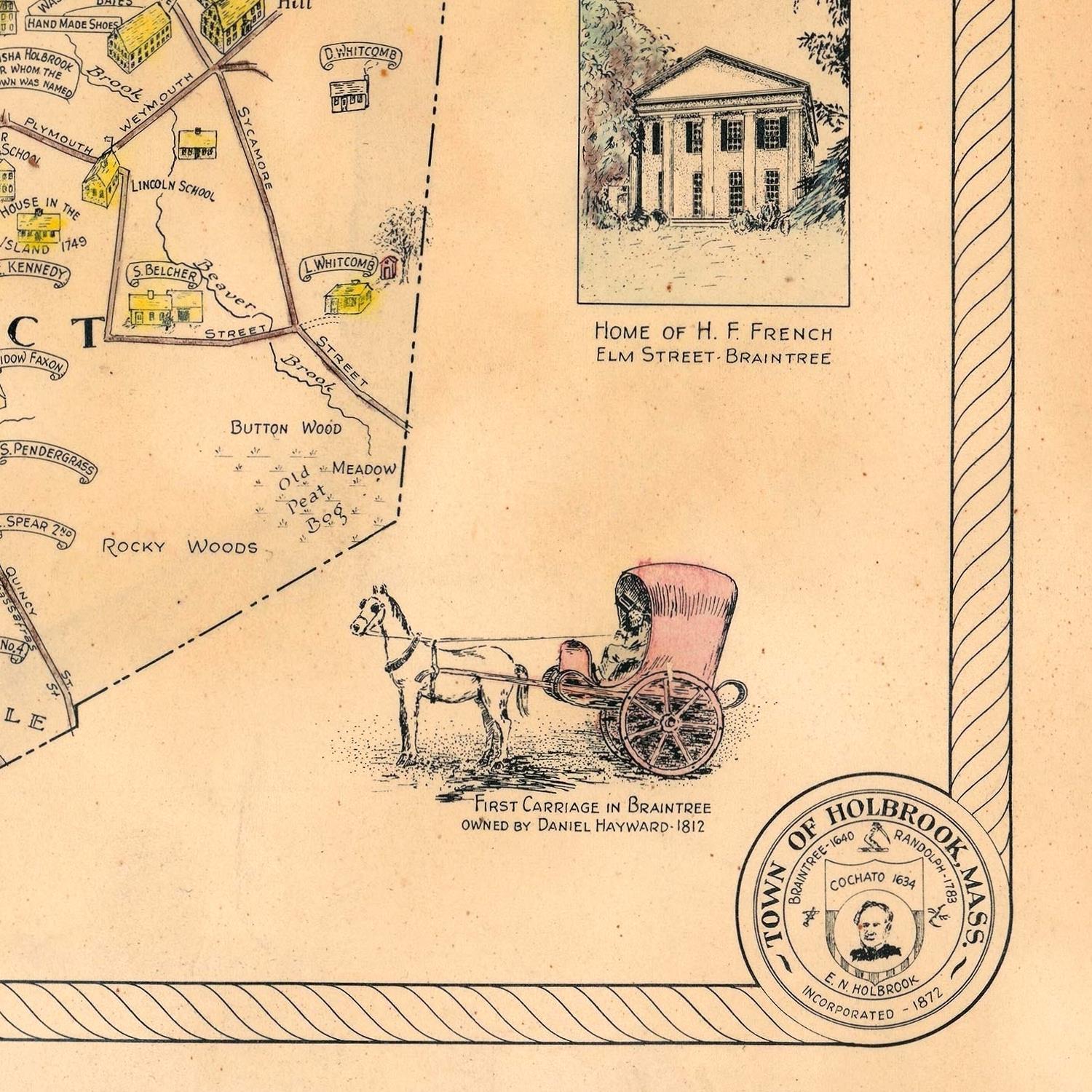 detail of the map from the bottom right corner