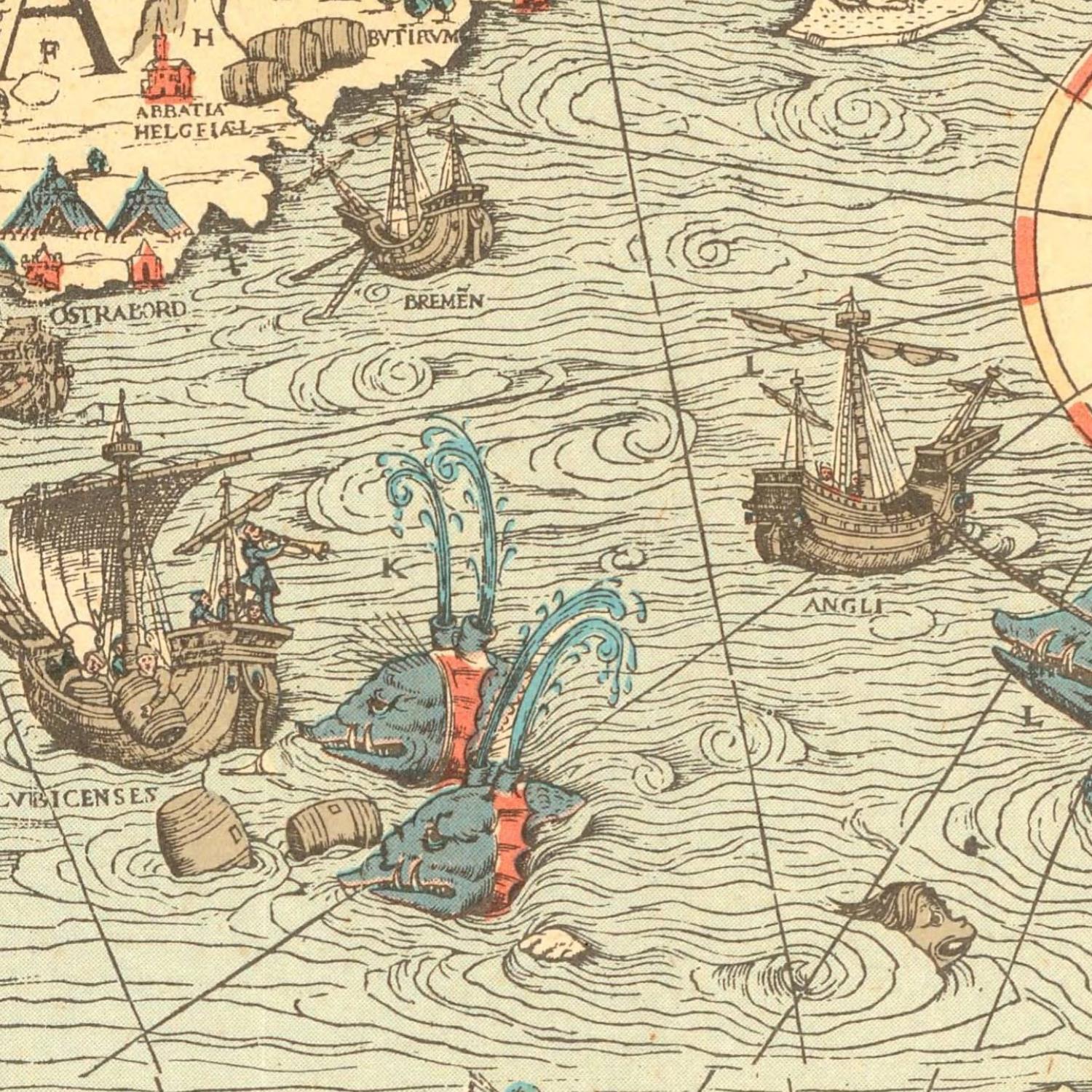 detail of the map from the centre left