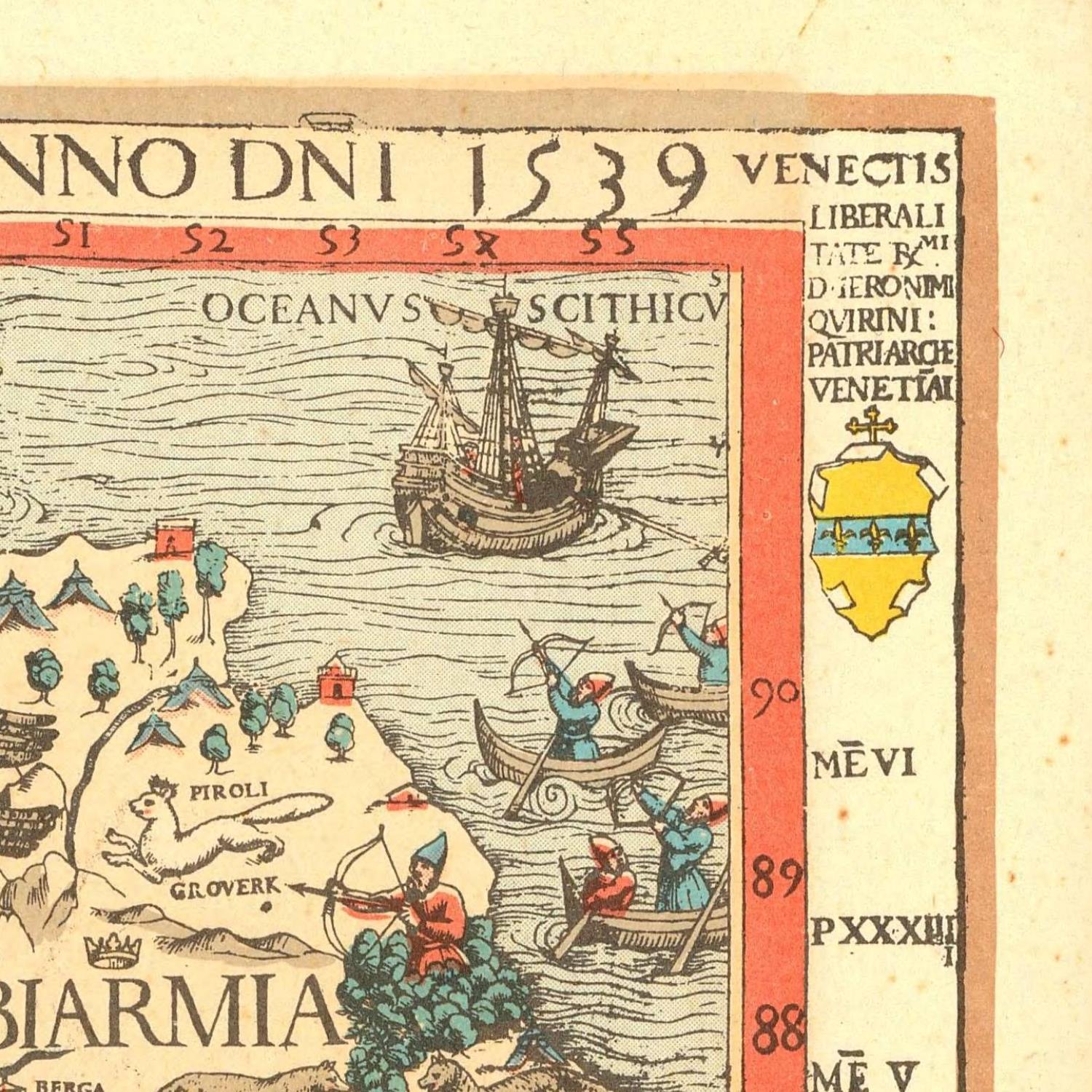 detail of the map from the top right corner