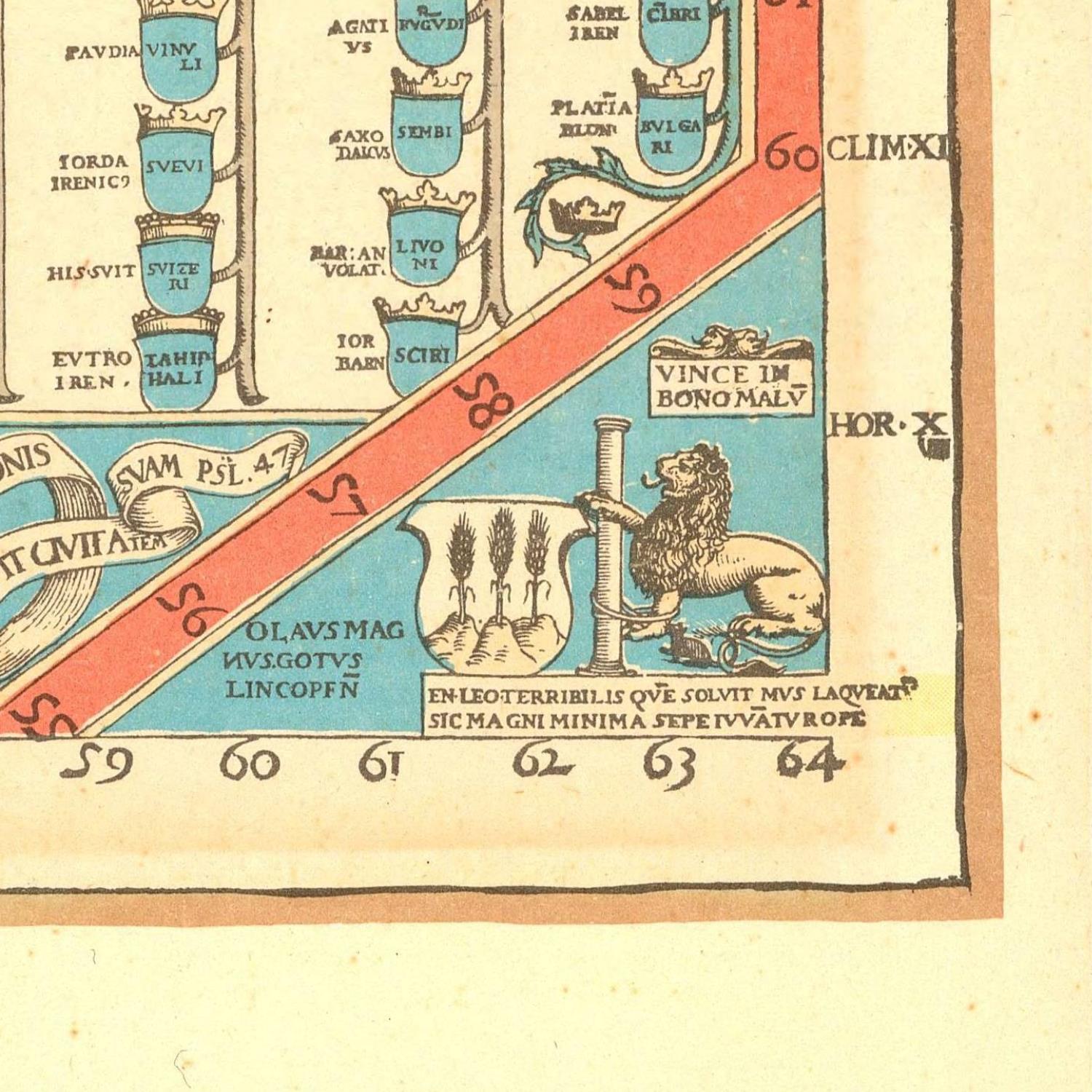 detail of the map from the bottom right corner