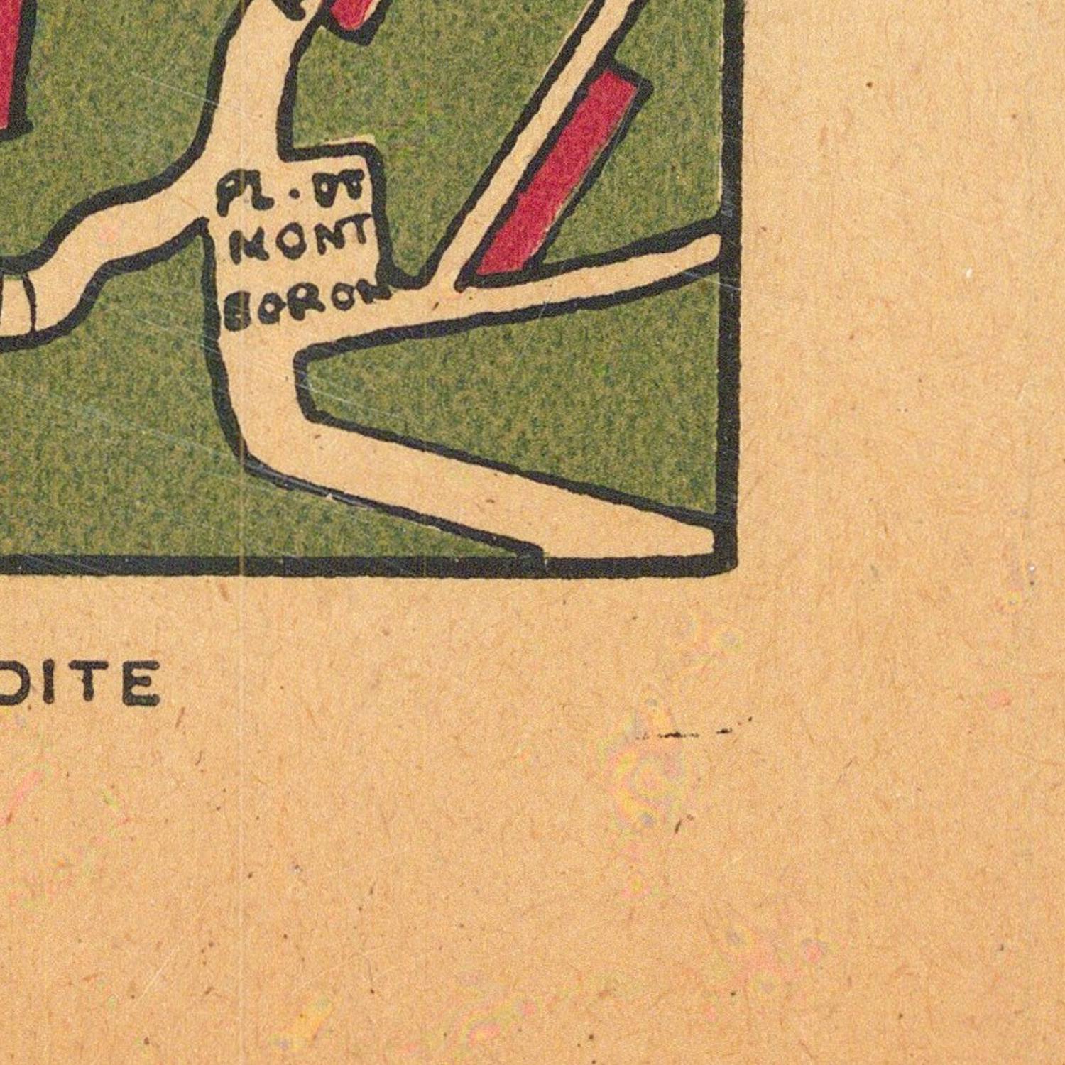 detail of the map from the bottom right corner