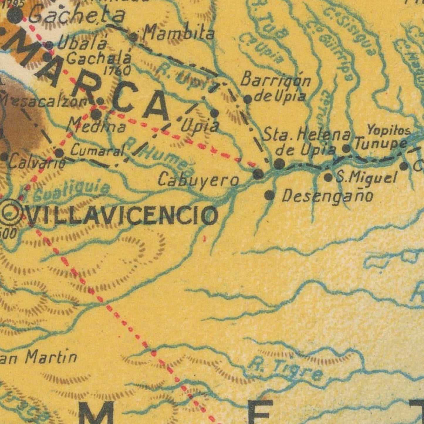 detail of the map from the centre 