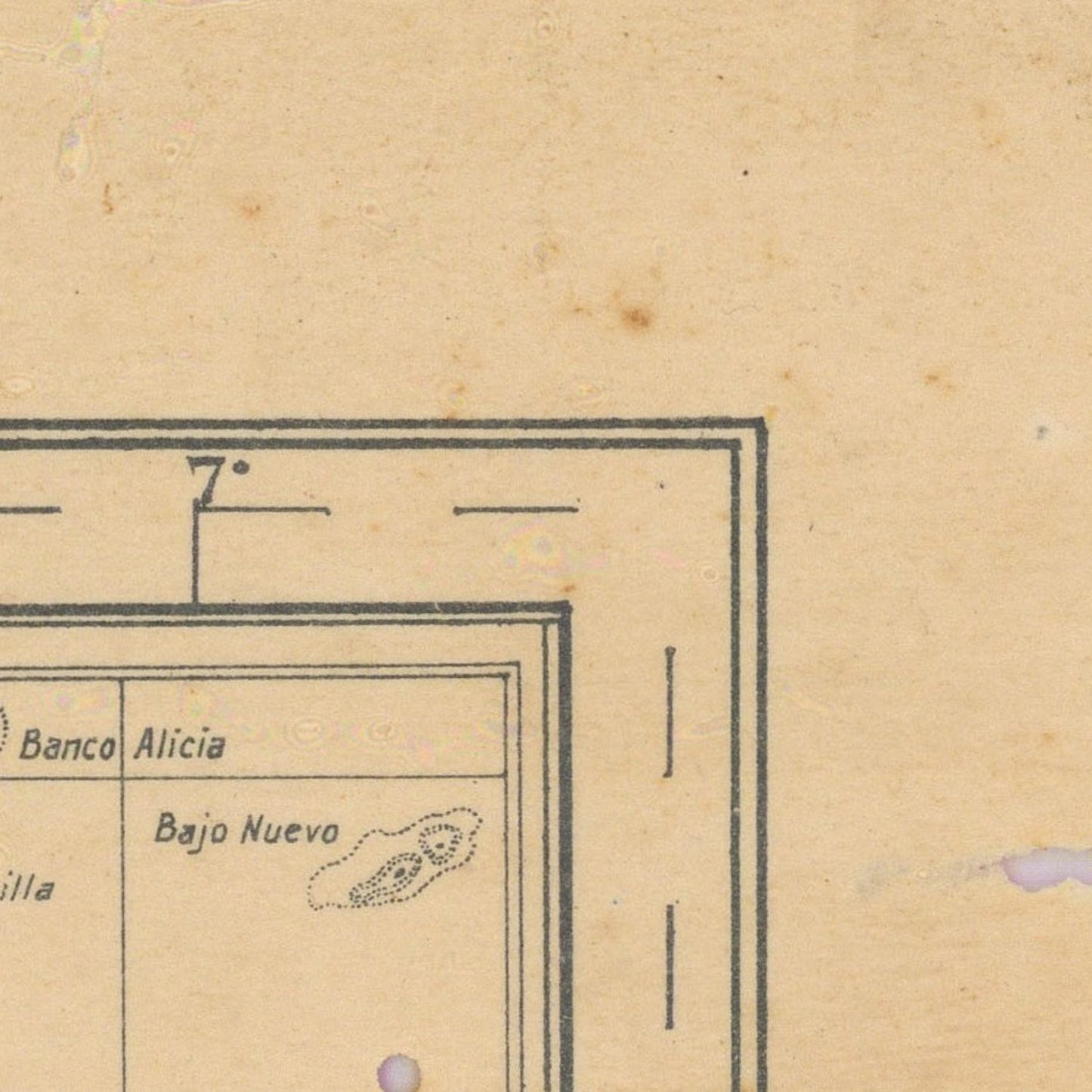 detail of the map from the top right corner