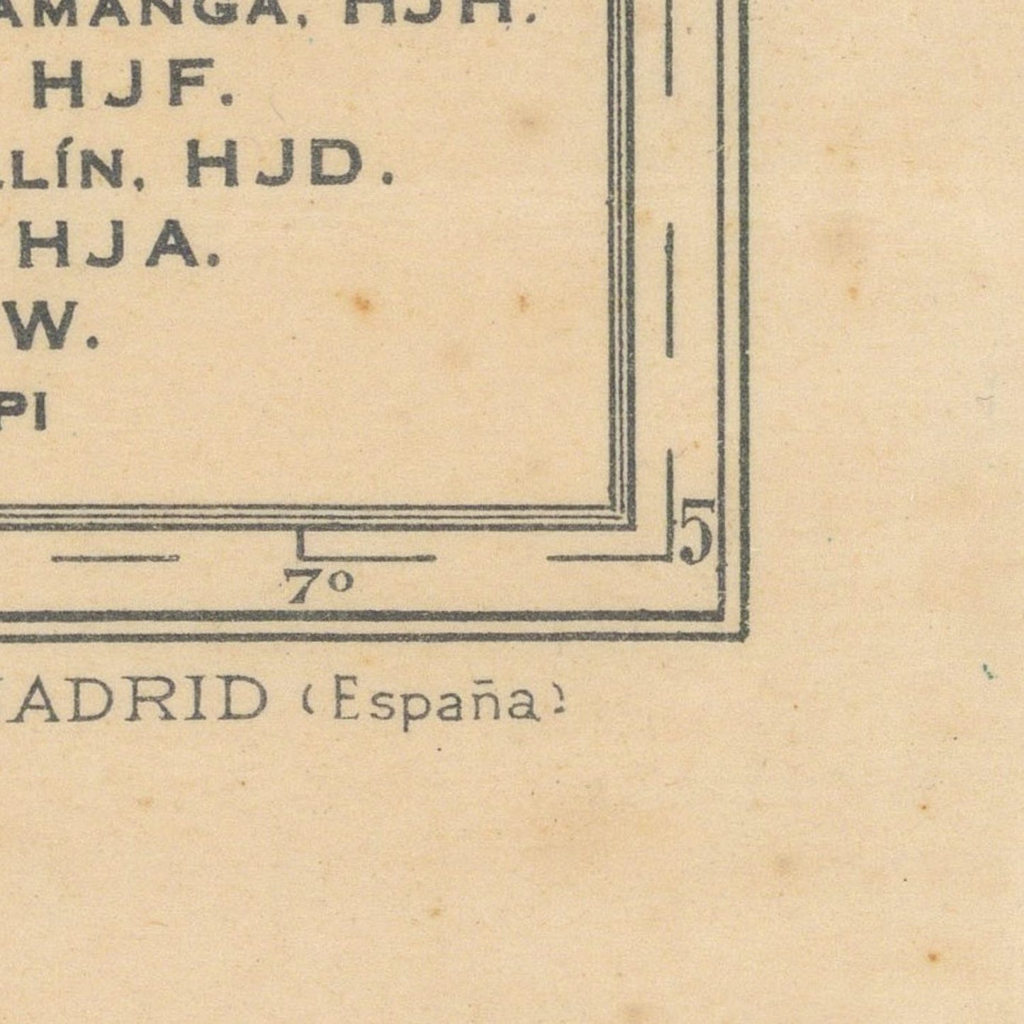 detail of the map from the bottom right corner