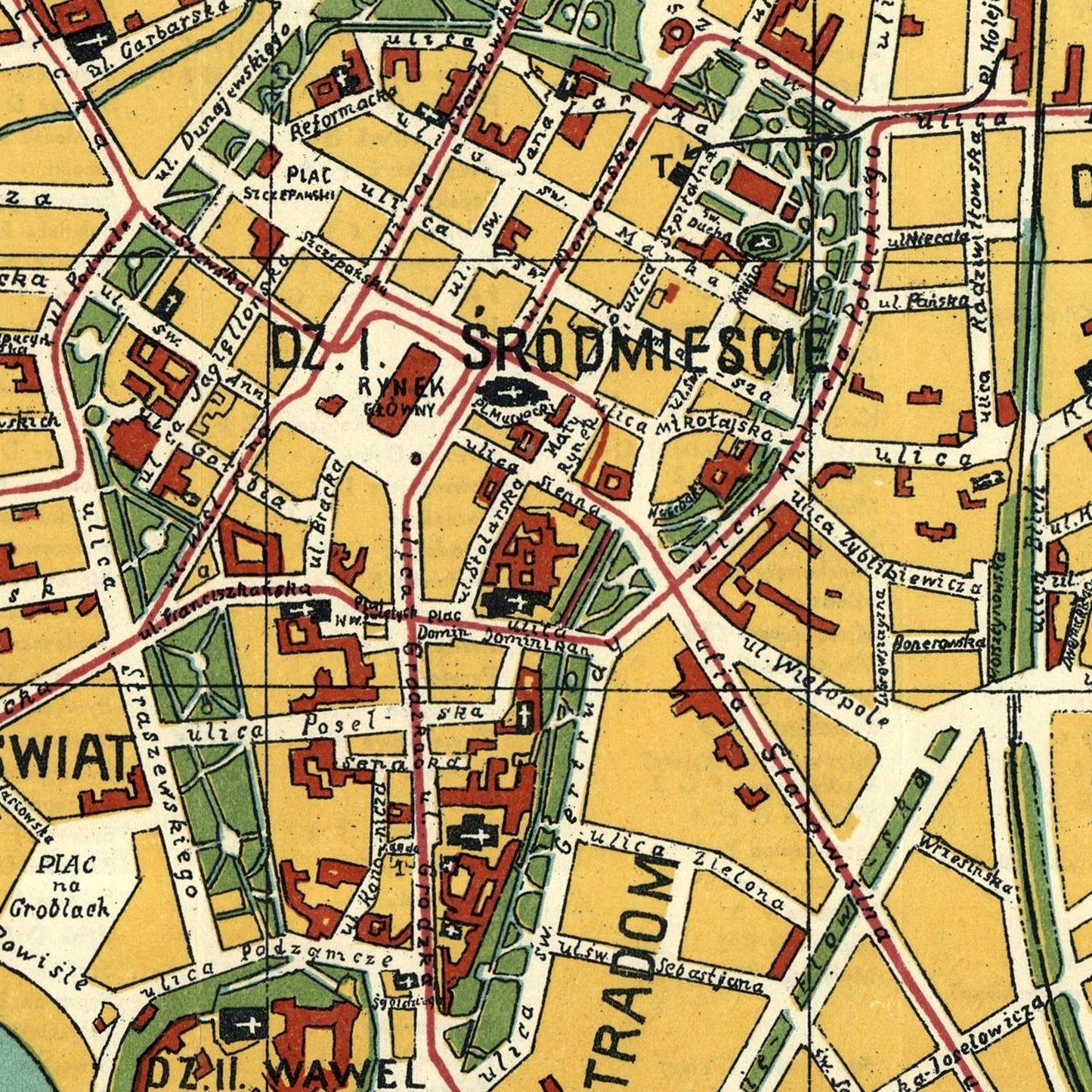 detail of the map from the centre 