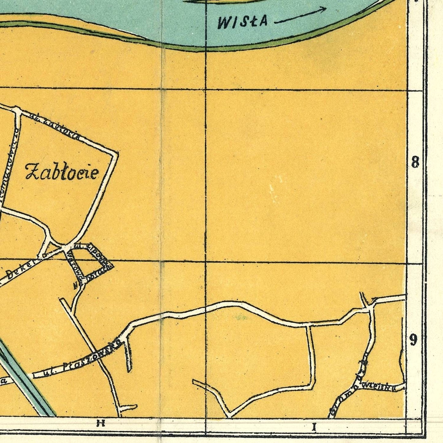 detail of the map from the bottom right corner