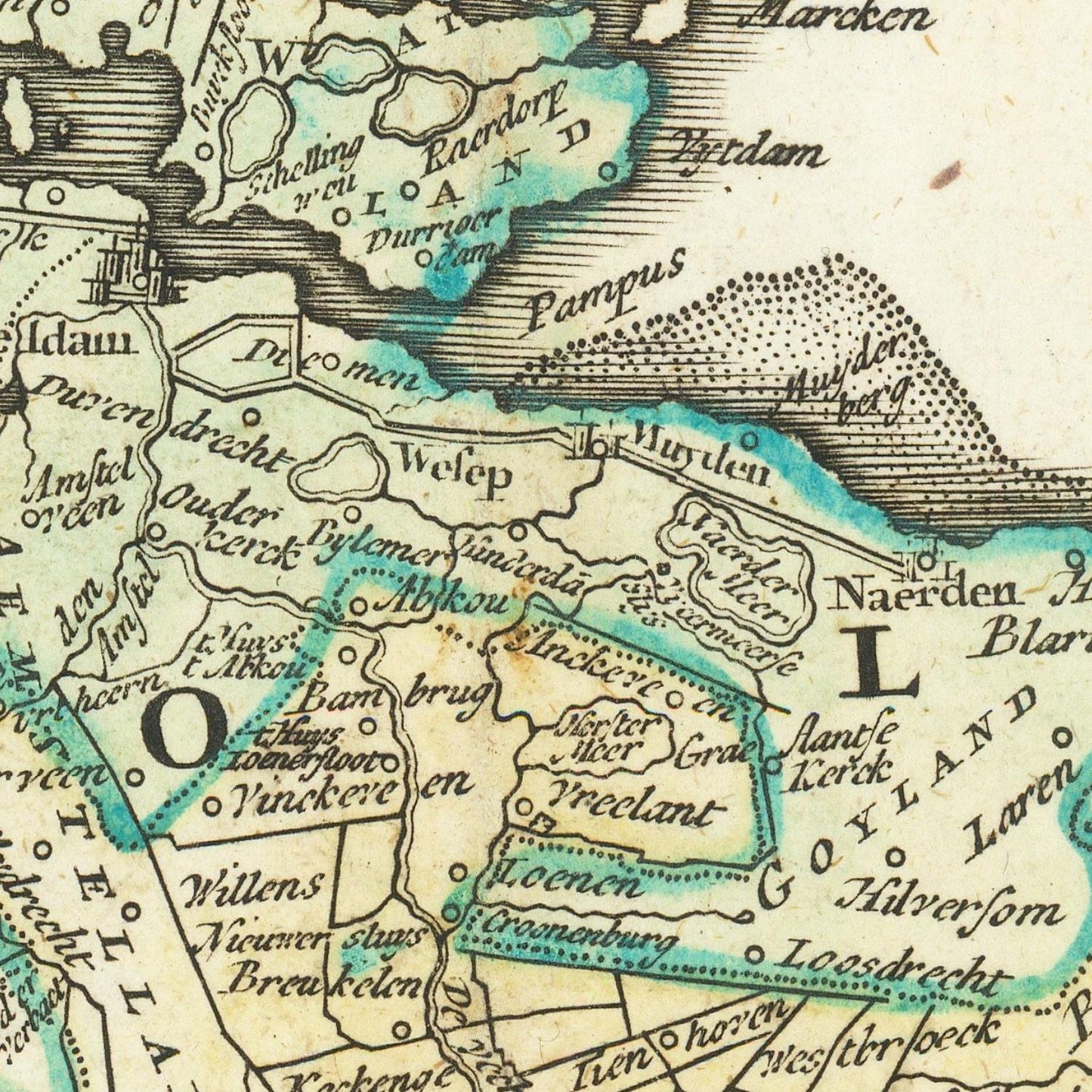 detail of the map from the centre 