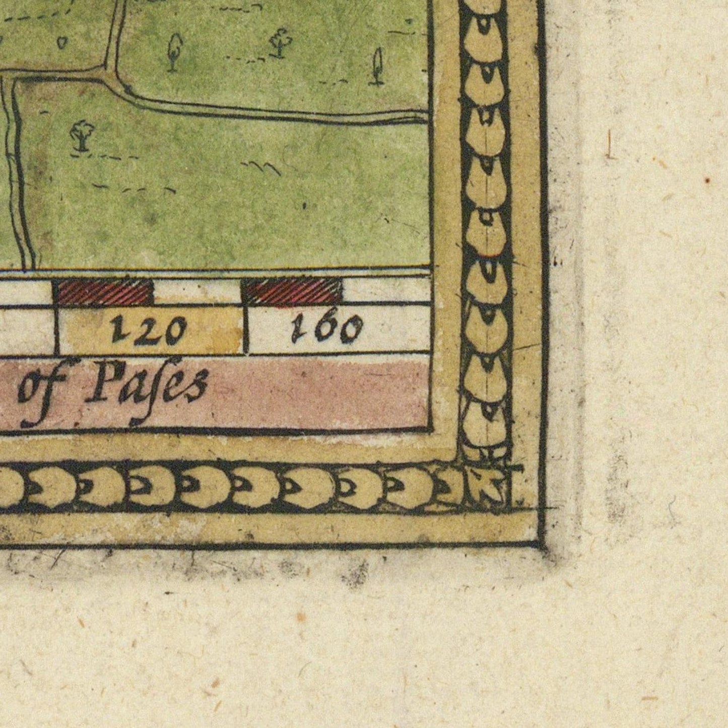 detail of the map from the bottom right corner