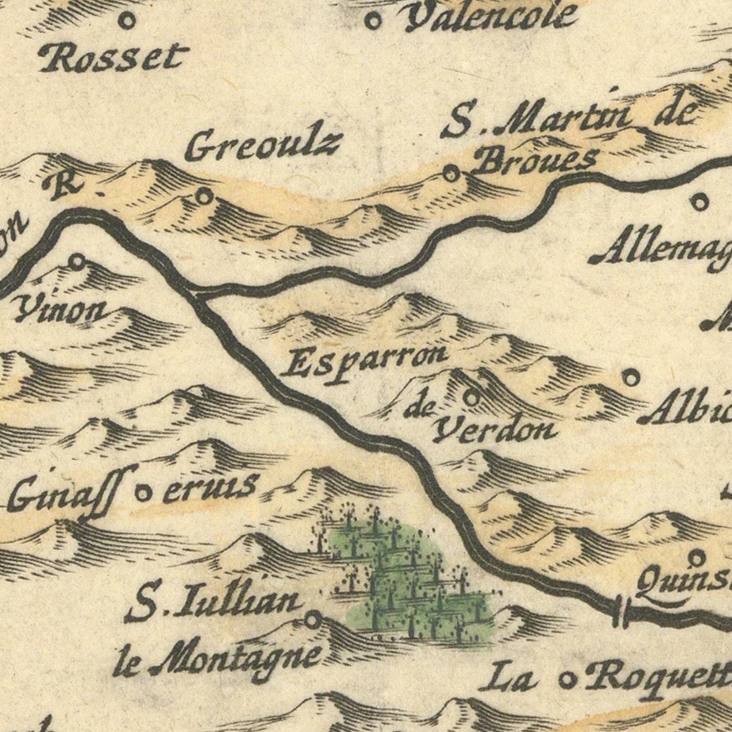 detail of the map from the centre 