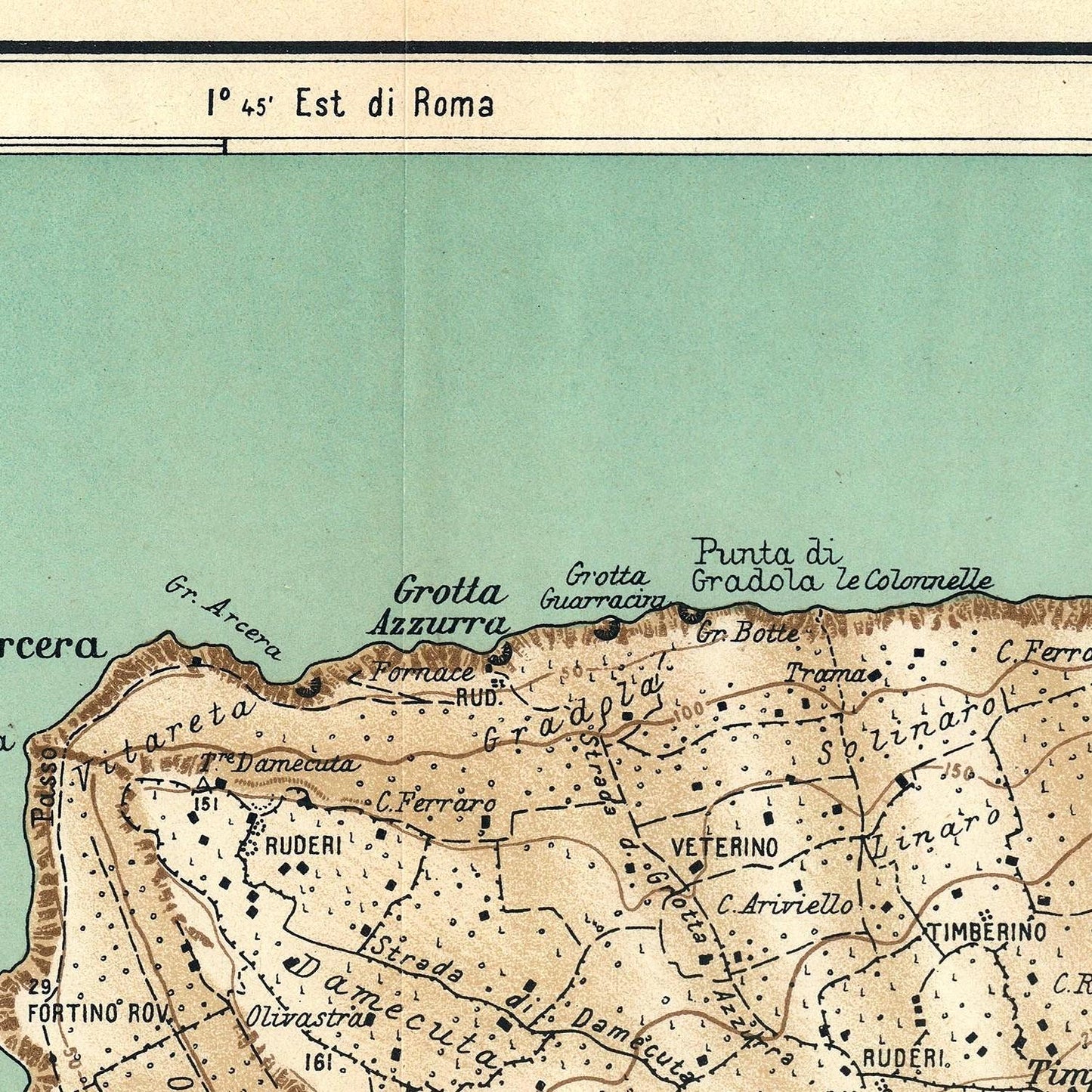 detail of the map from the centre left