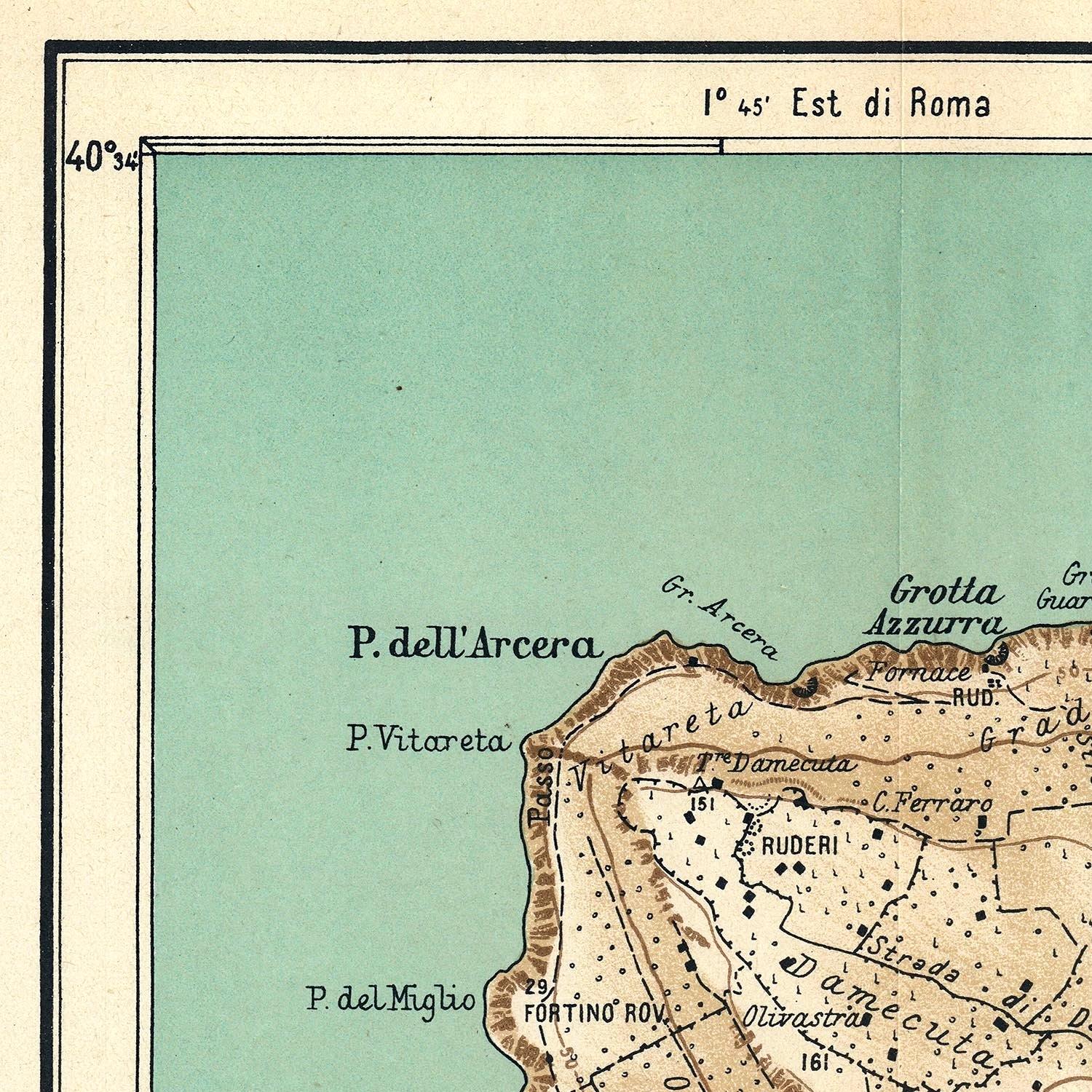 detail of the map from the top left corner