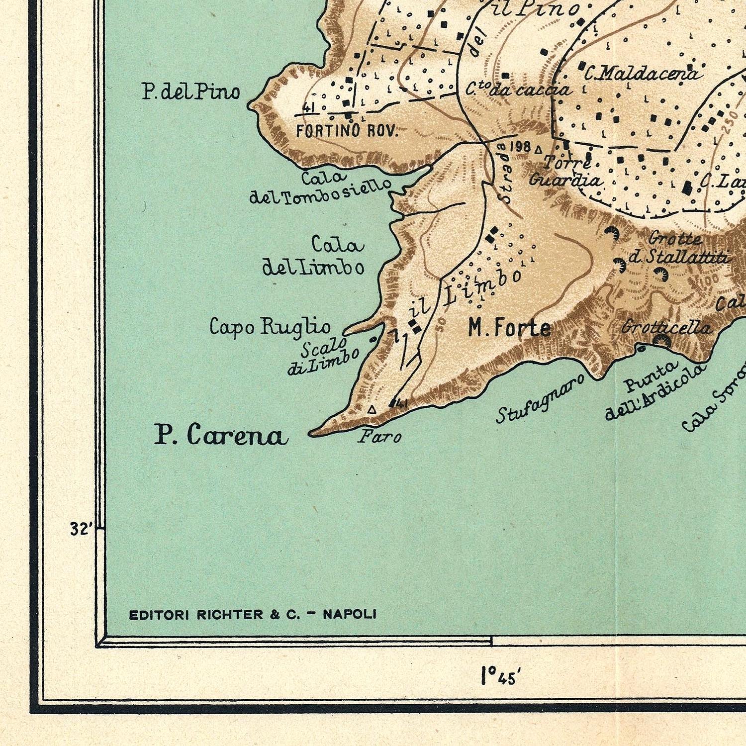 detail of the map from the bottom left corner