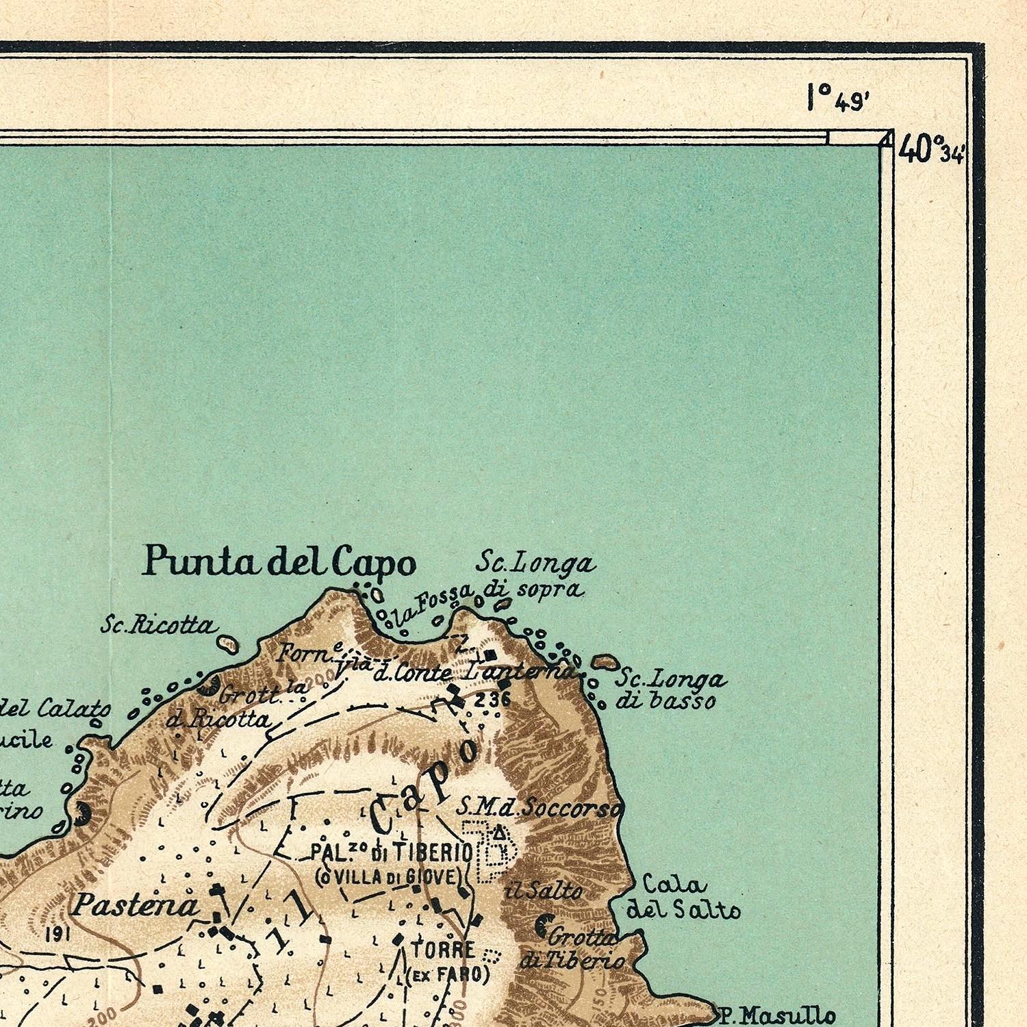 detail of the map from the top right corner