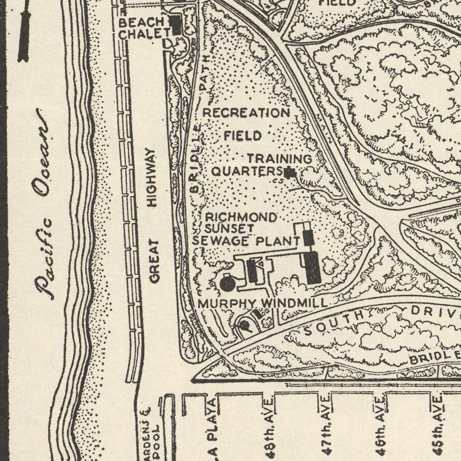 detail of the map from the centre left