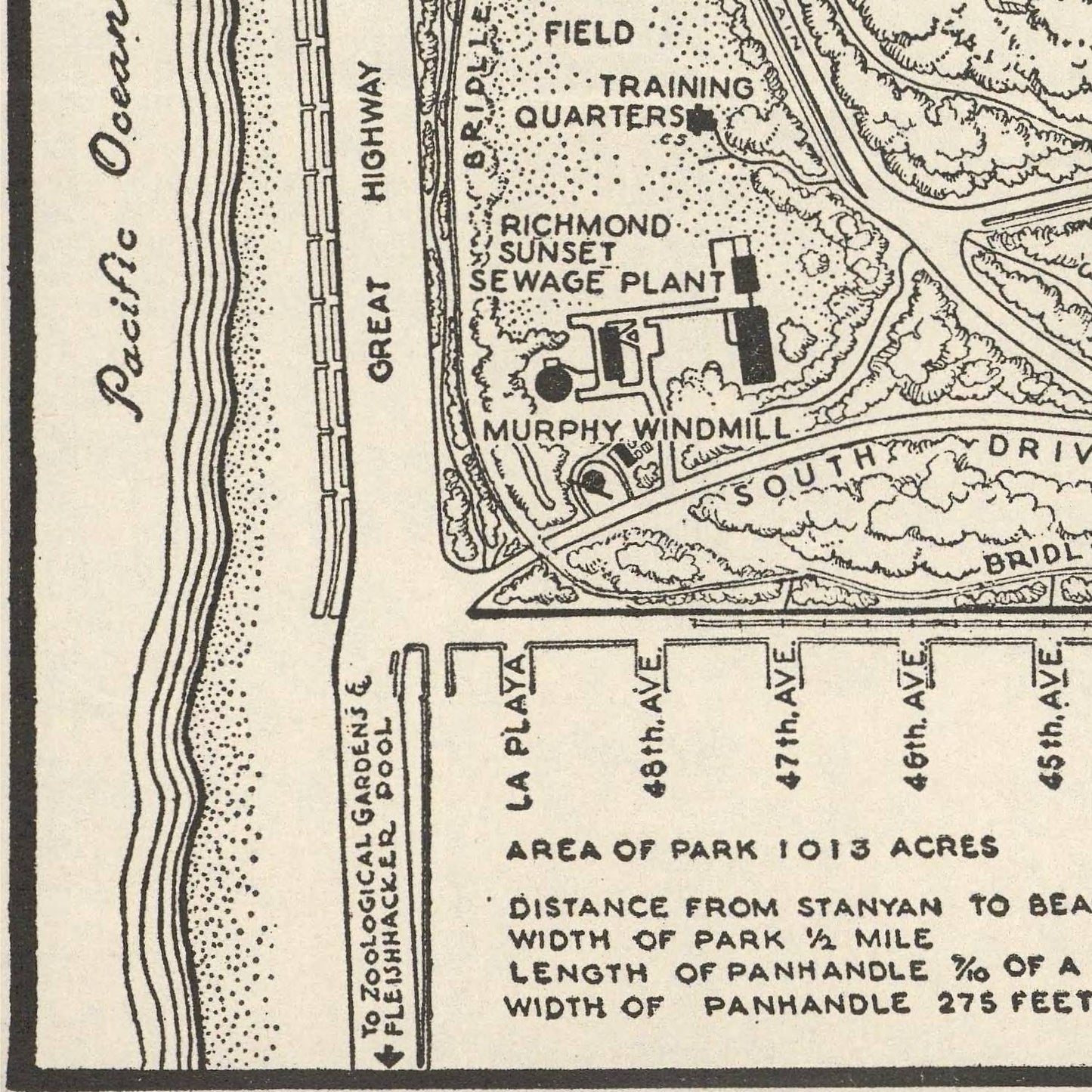 detail of the map from the bottom left corner