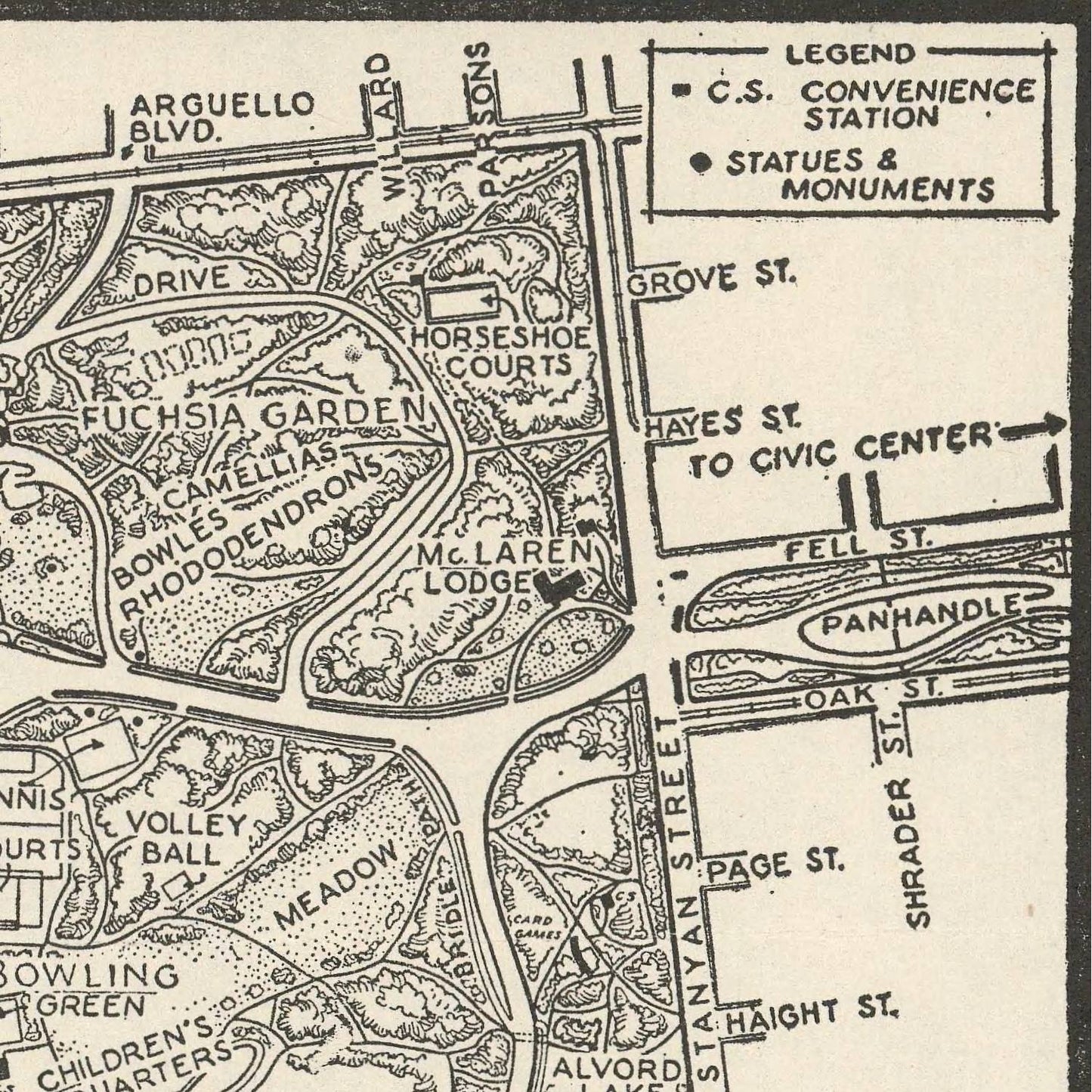 detail of the map from the top right corner