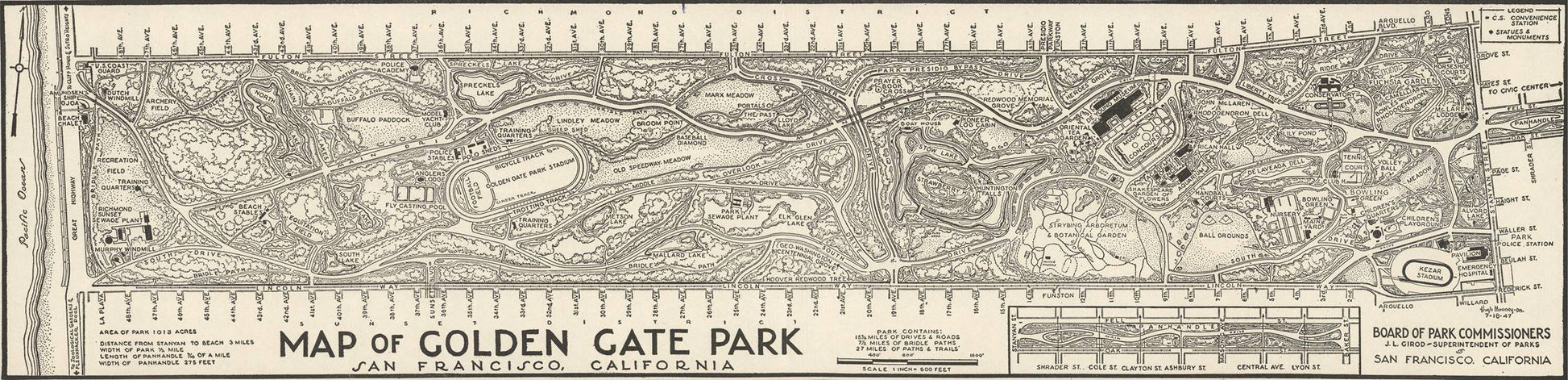 presentation of the map reproduction without a frame