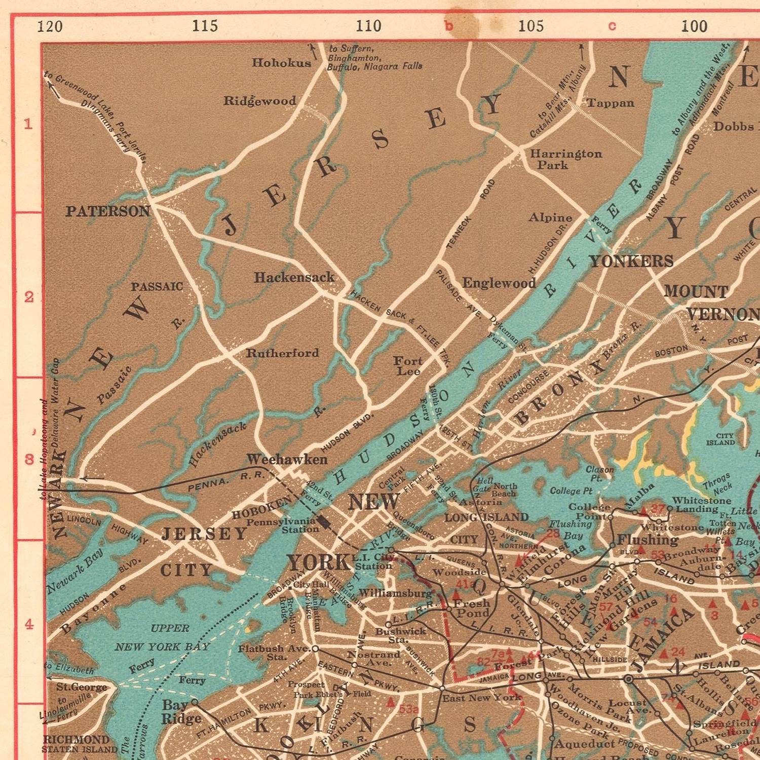 detail of the map from the top left corner