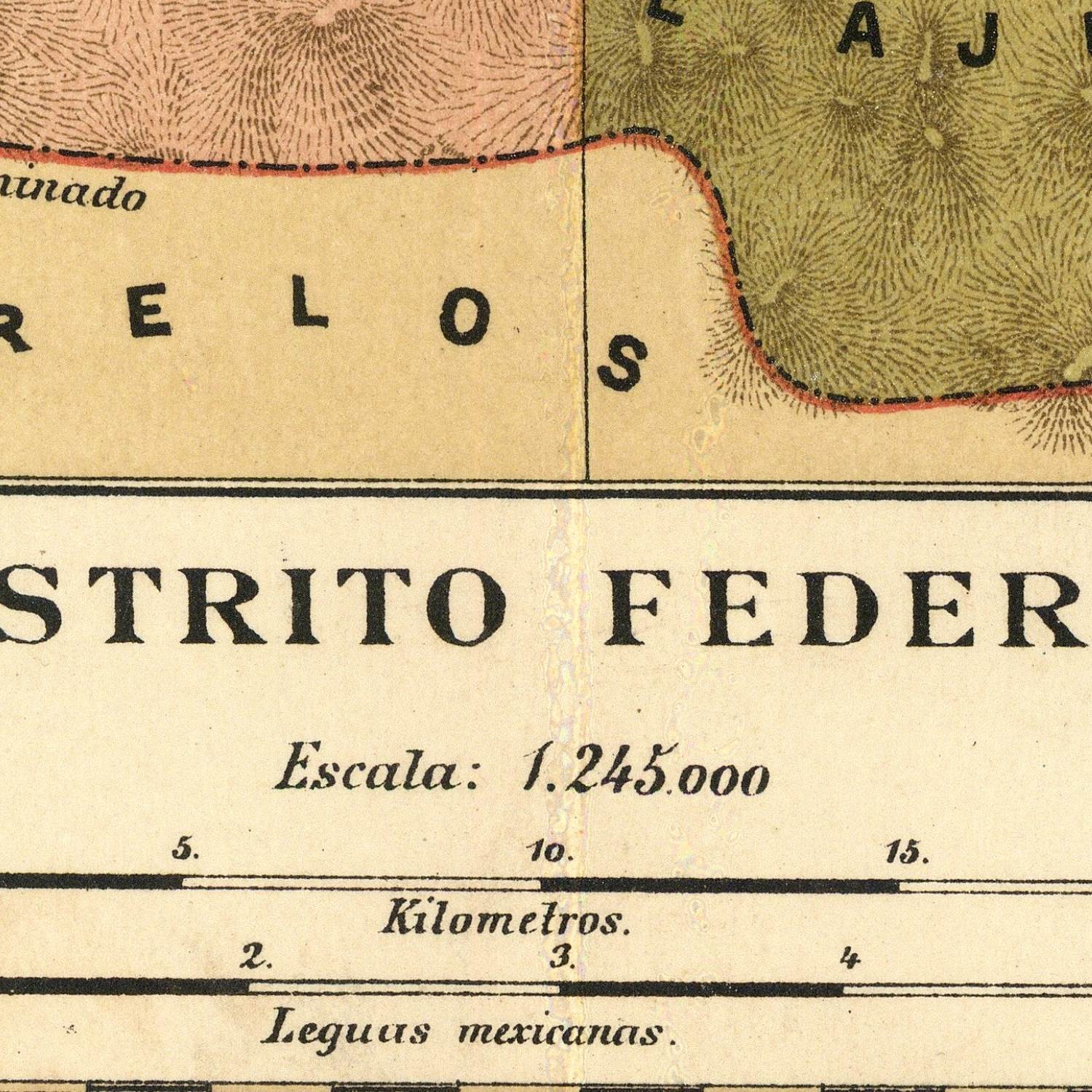 detail of the map from the centre 