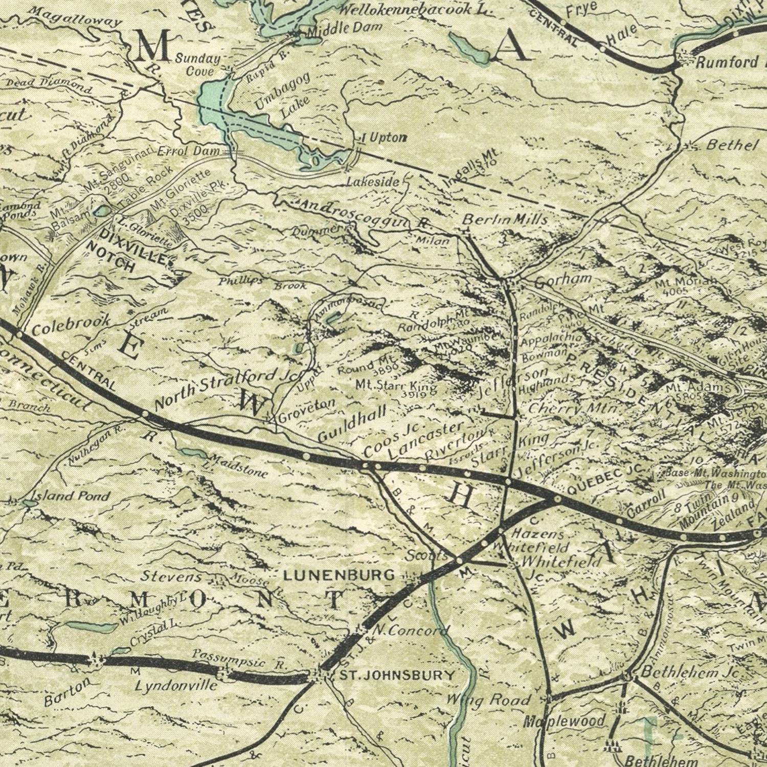 detail of the map from the centre left