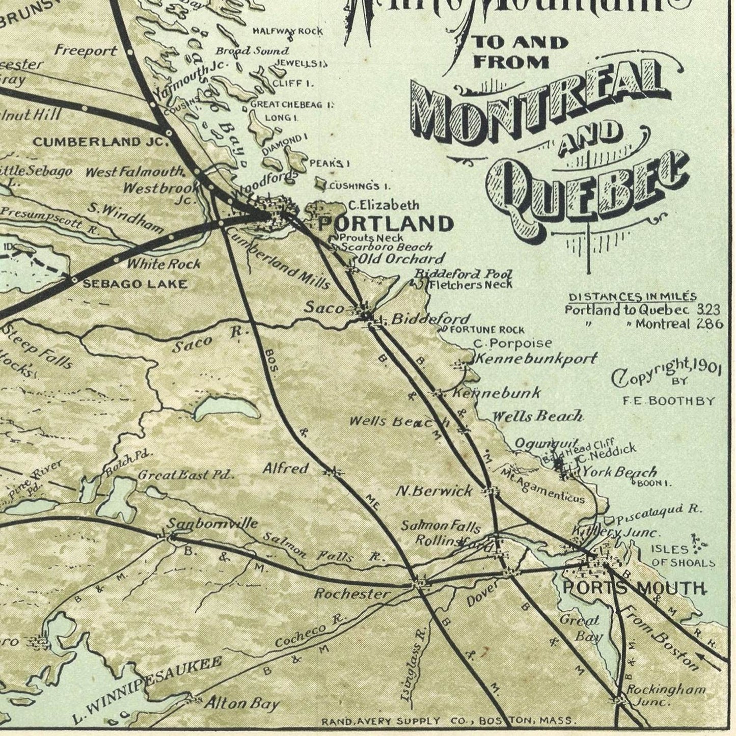 detail of the map from the bottom right corner