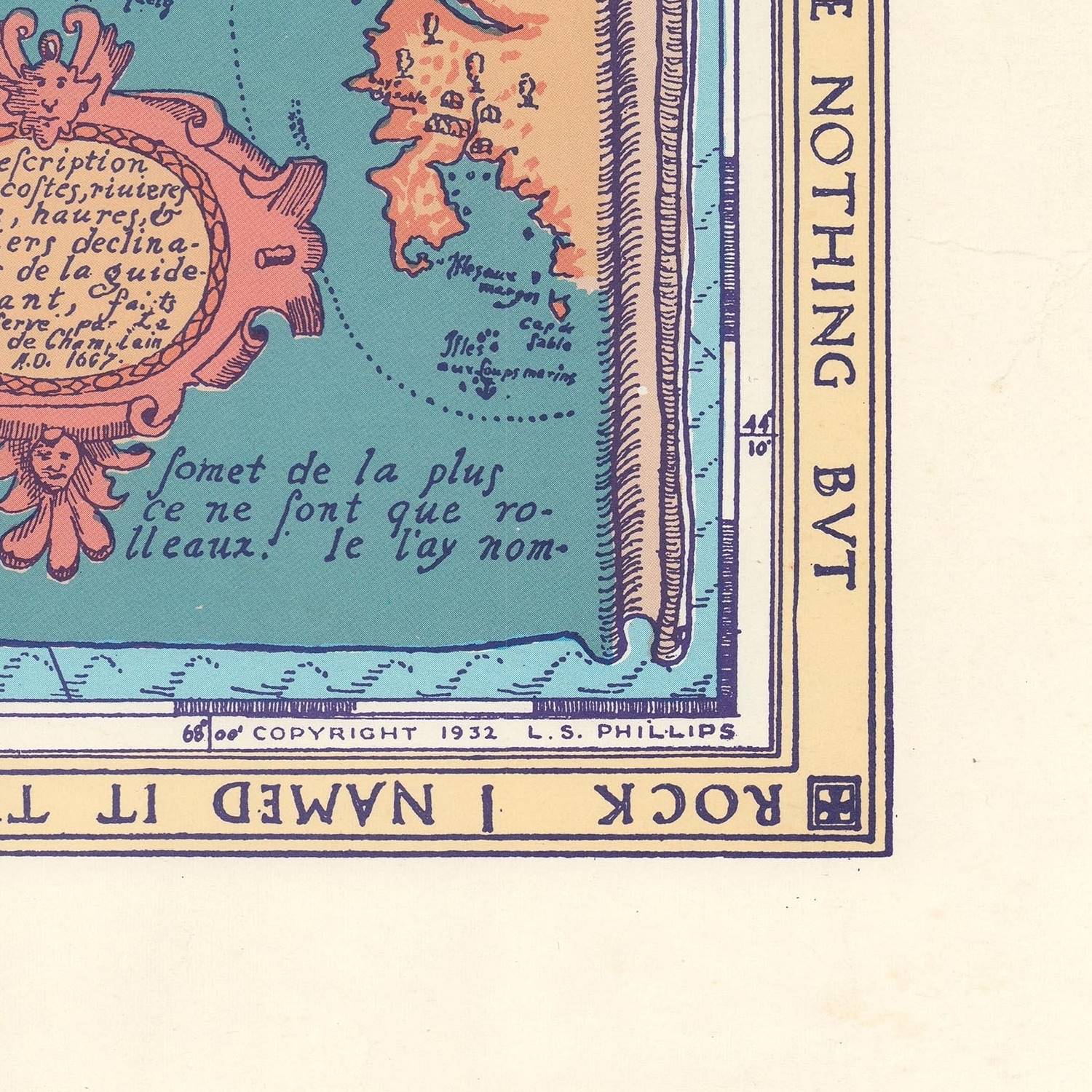 detail of the map from the bottom right corner