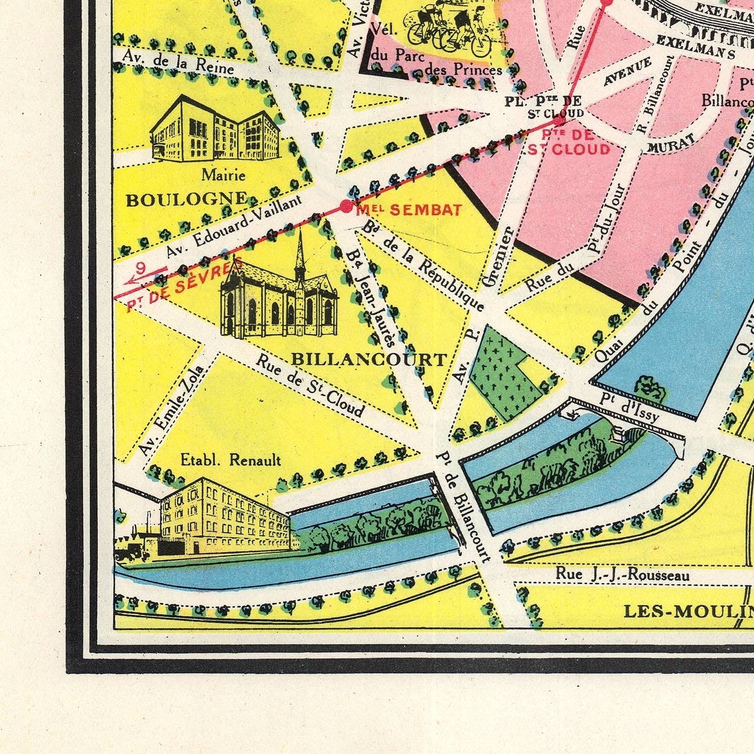 detail of the map from the bottom left corner