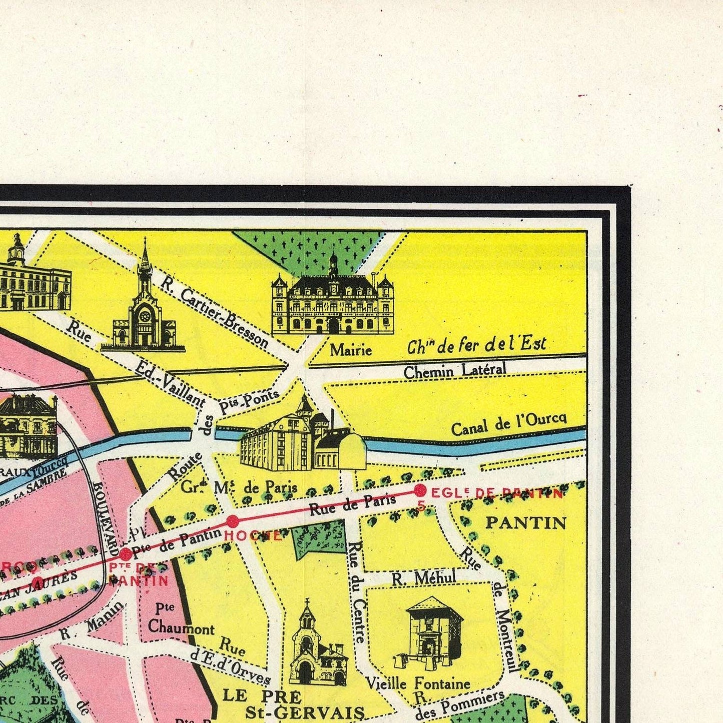 detail of the map from the top right corner