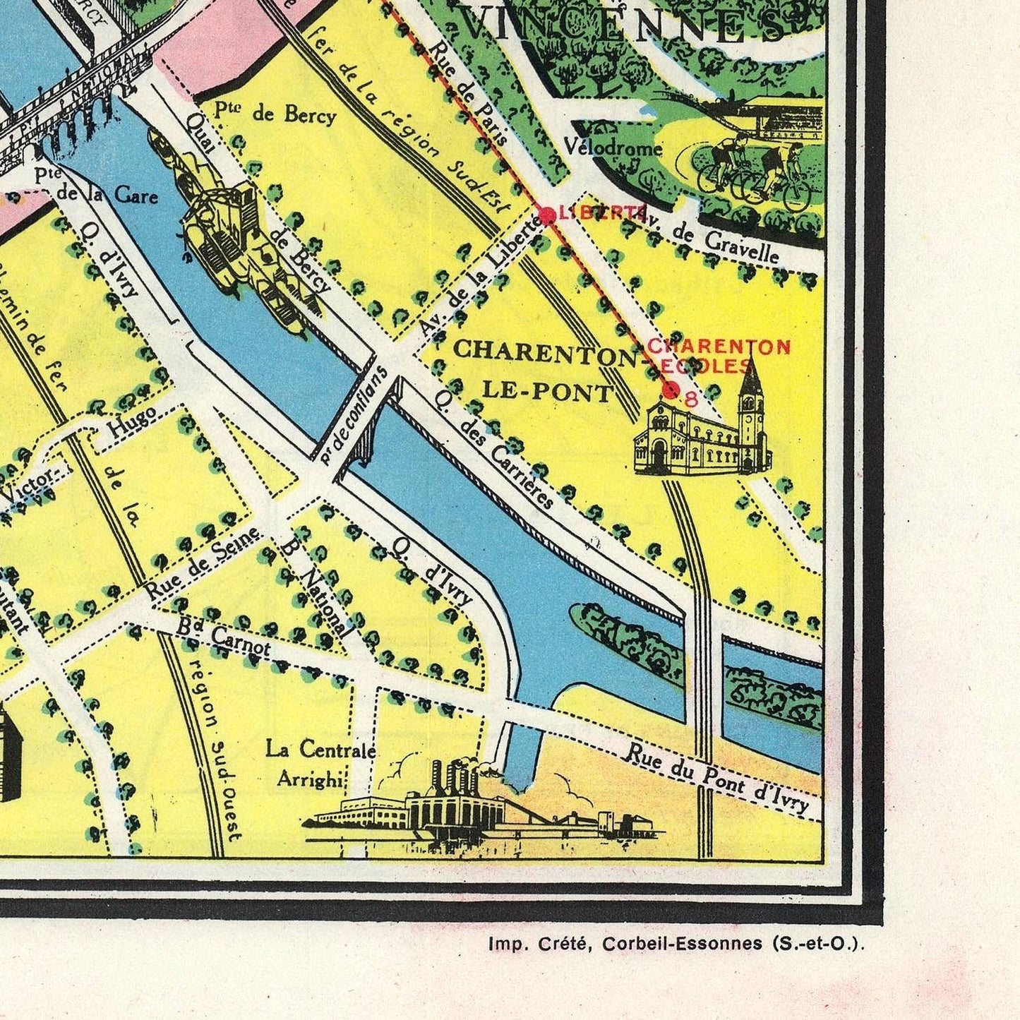 detail of the map from the bottom right corner