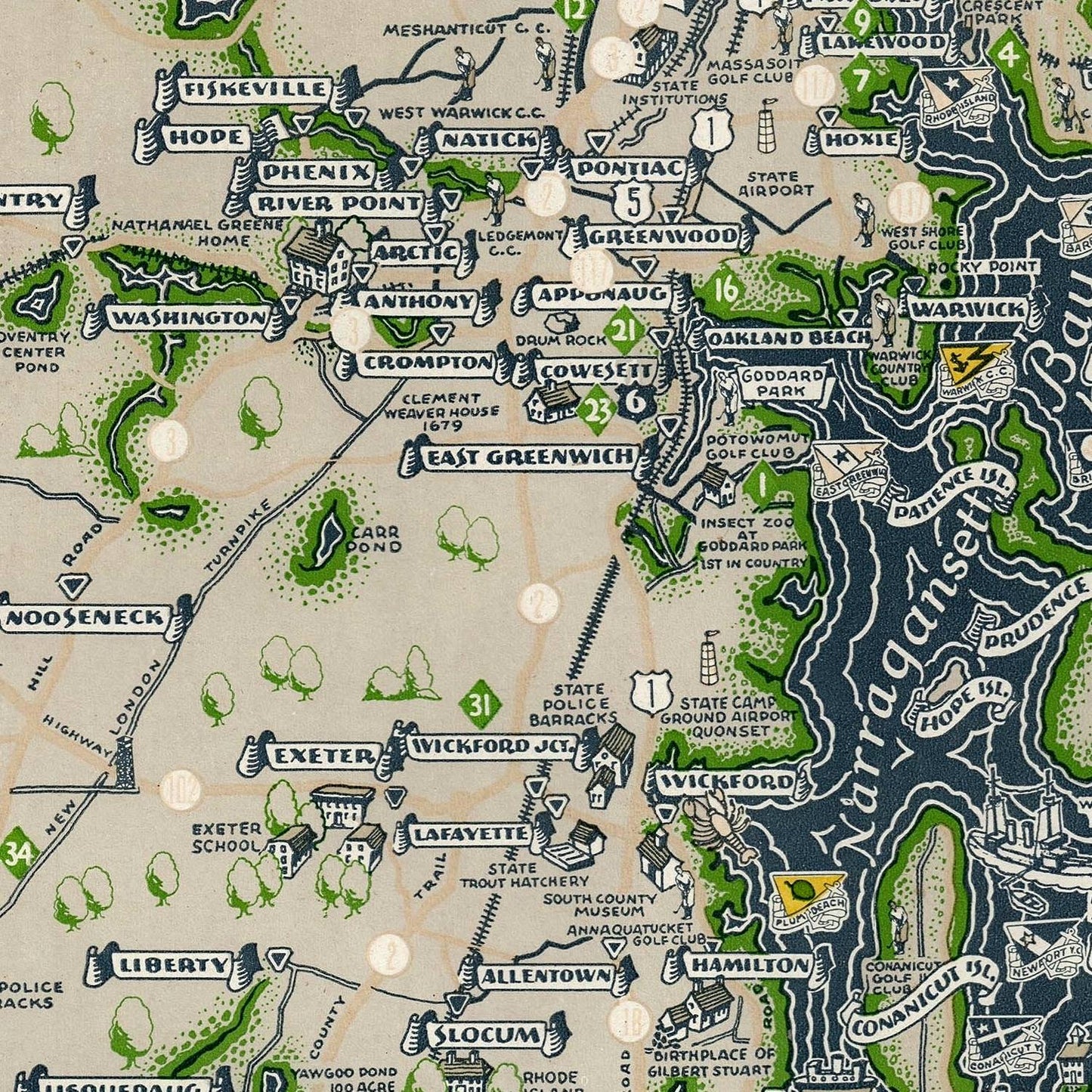 detail of the map from the centre 