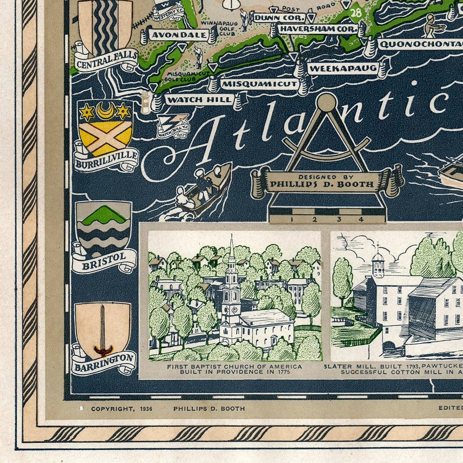 detail of the map from the bottom left corner