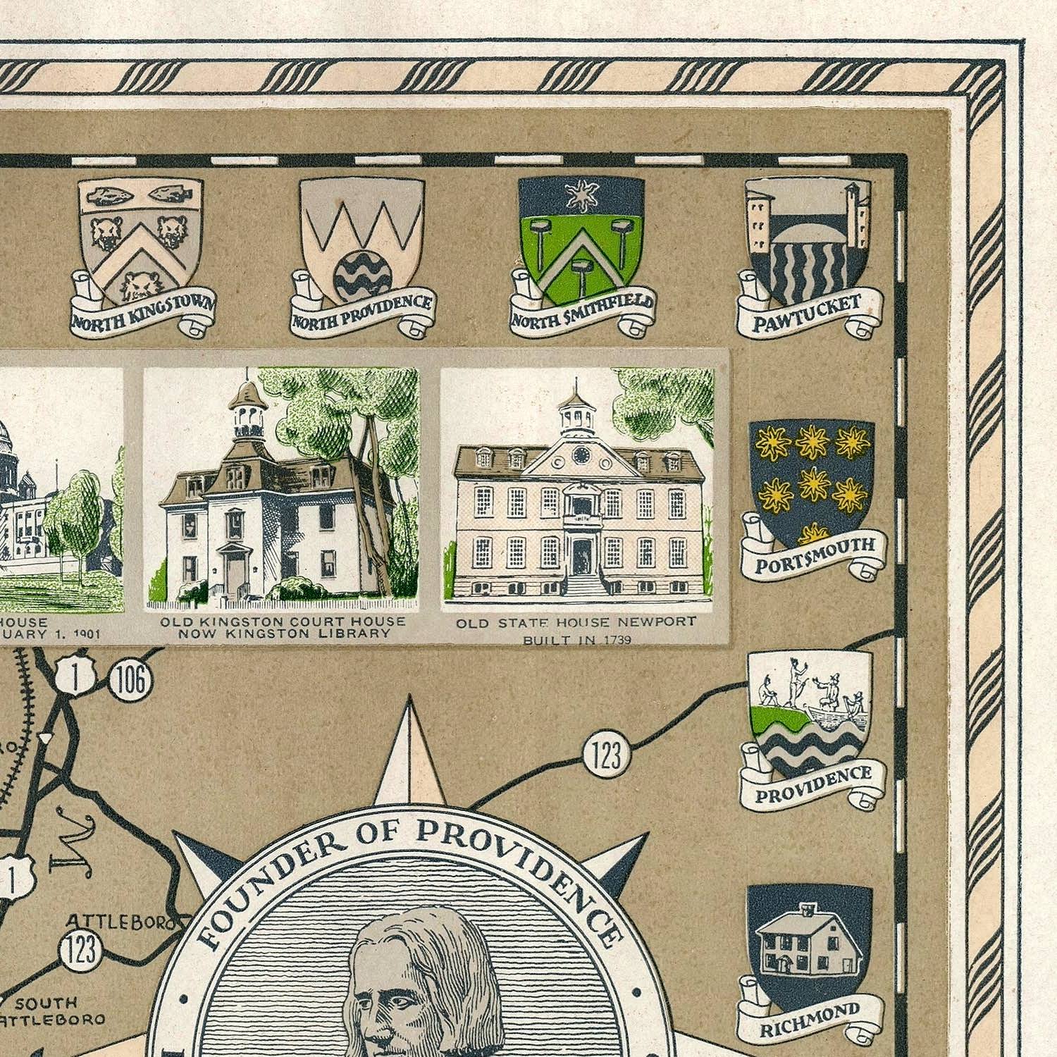 detail of the map from the top right corner