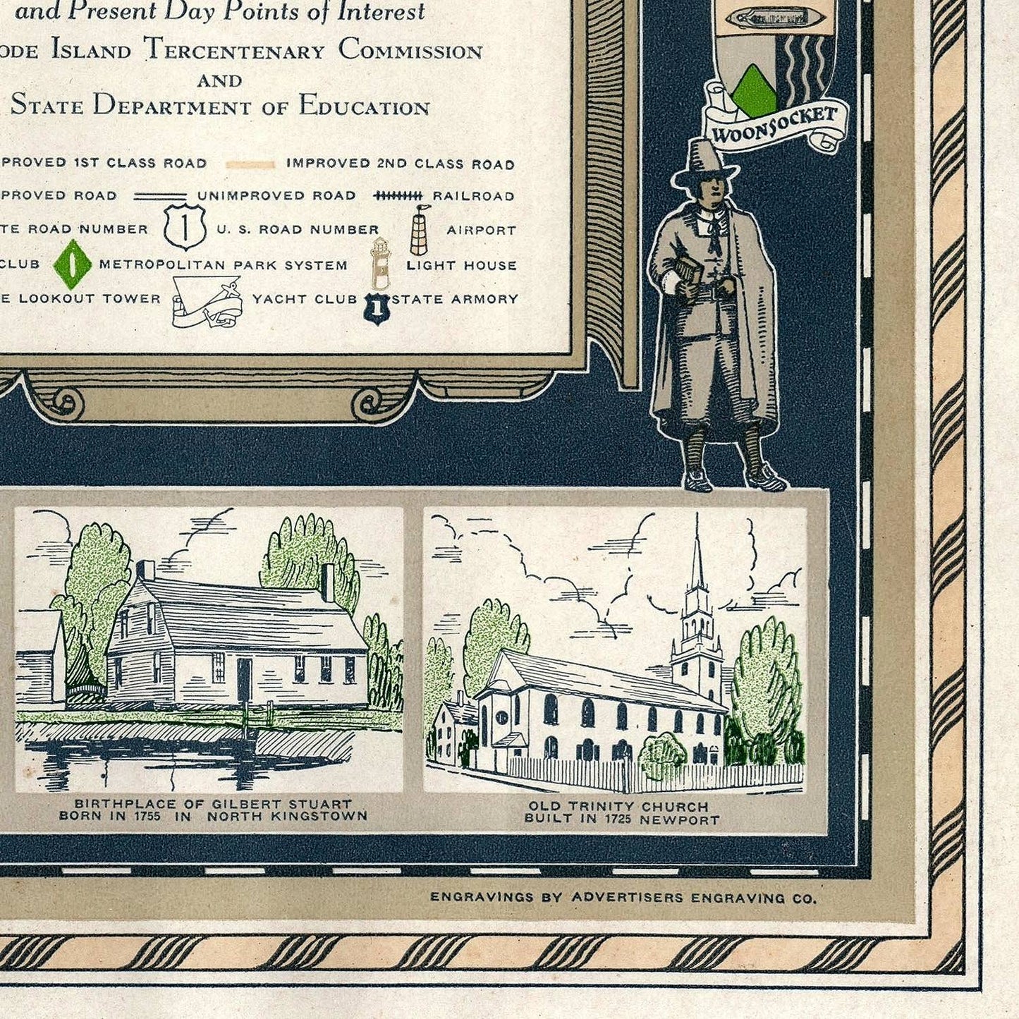 detail of the map from the bottom right corner