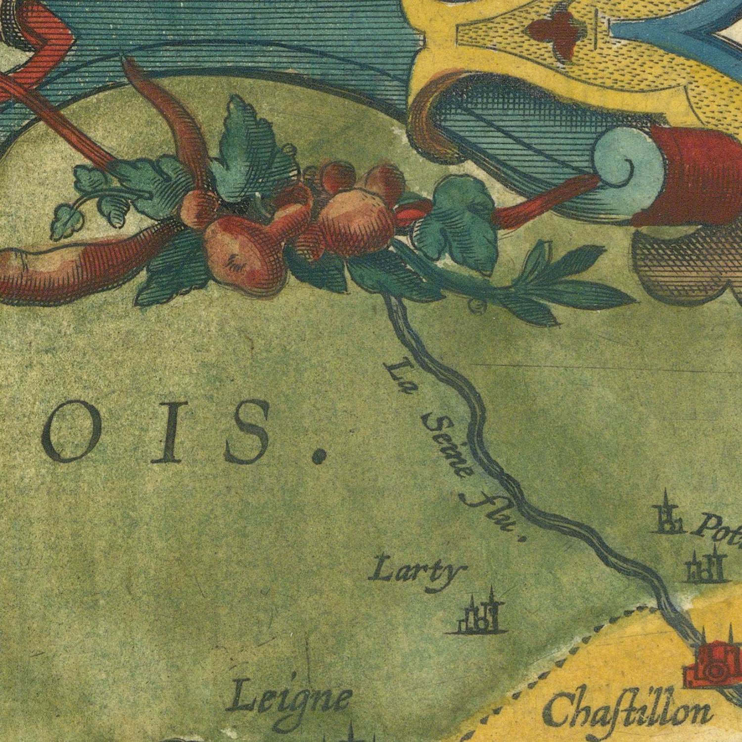 detail of the map from the centre left