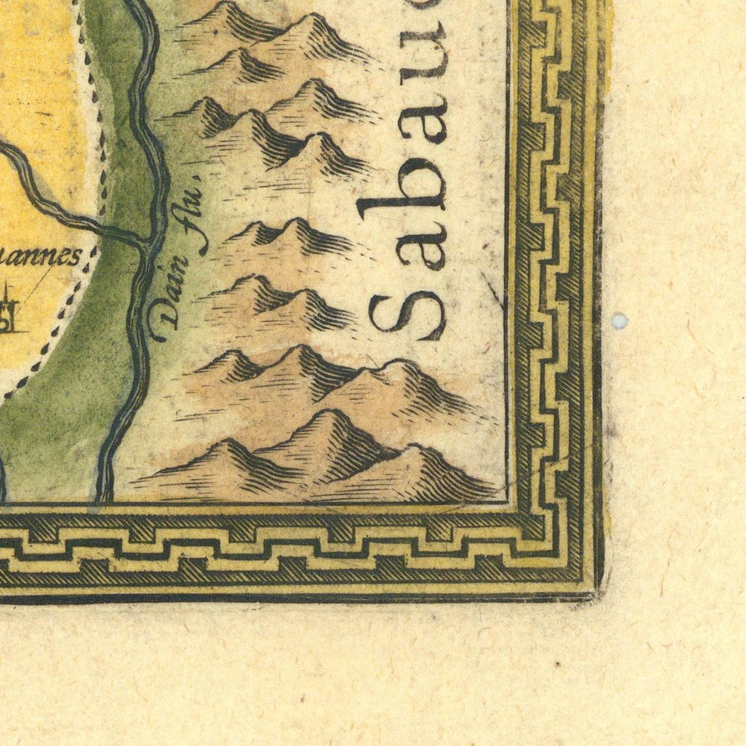 detail of the map from the bottom right corner