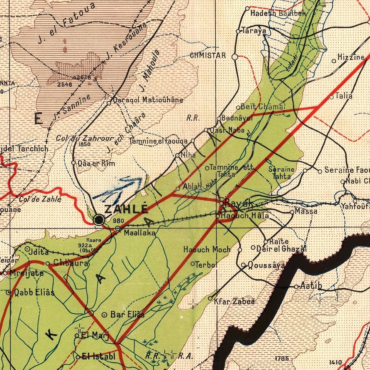 detail of the map from the centre 
