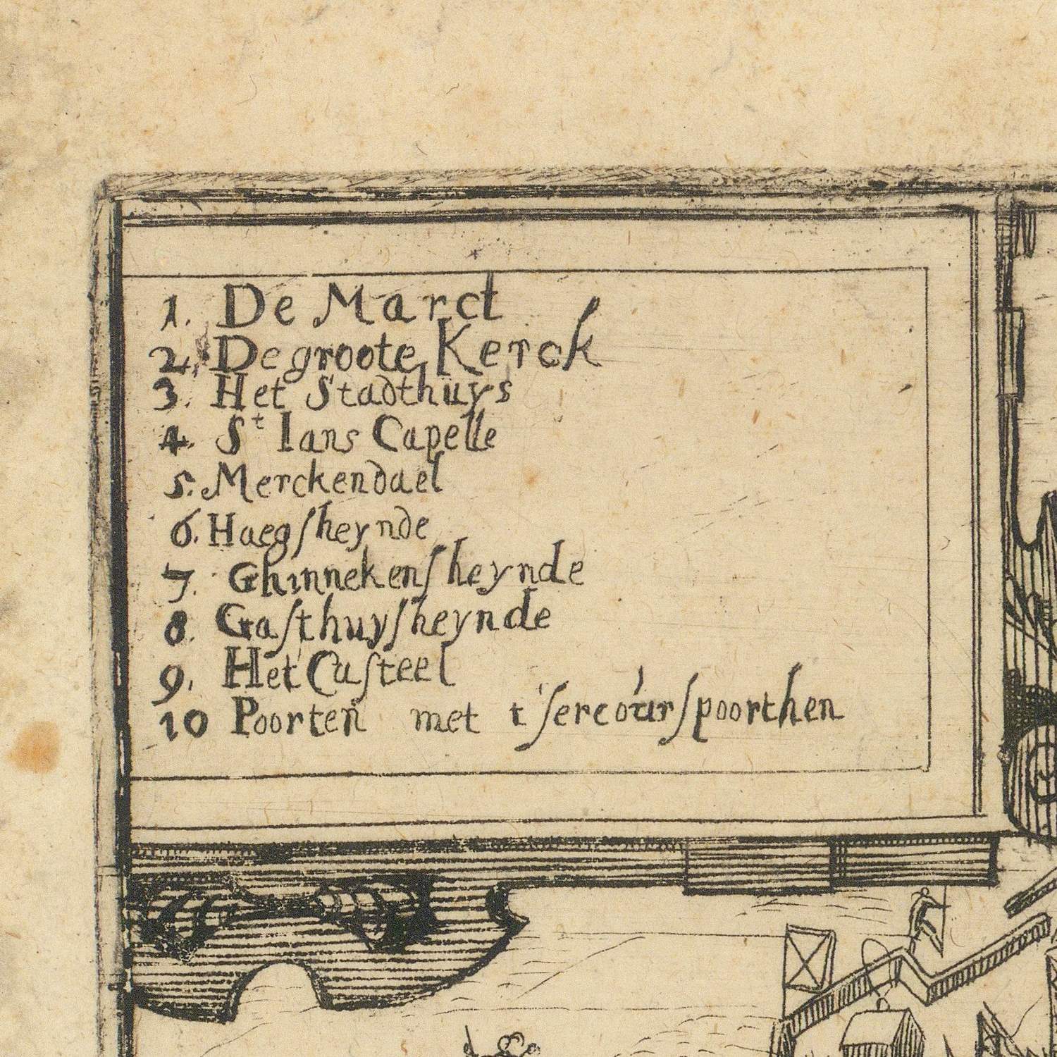 detail of the map from the top left corner