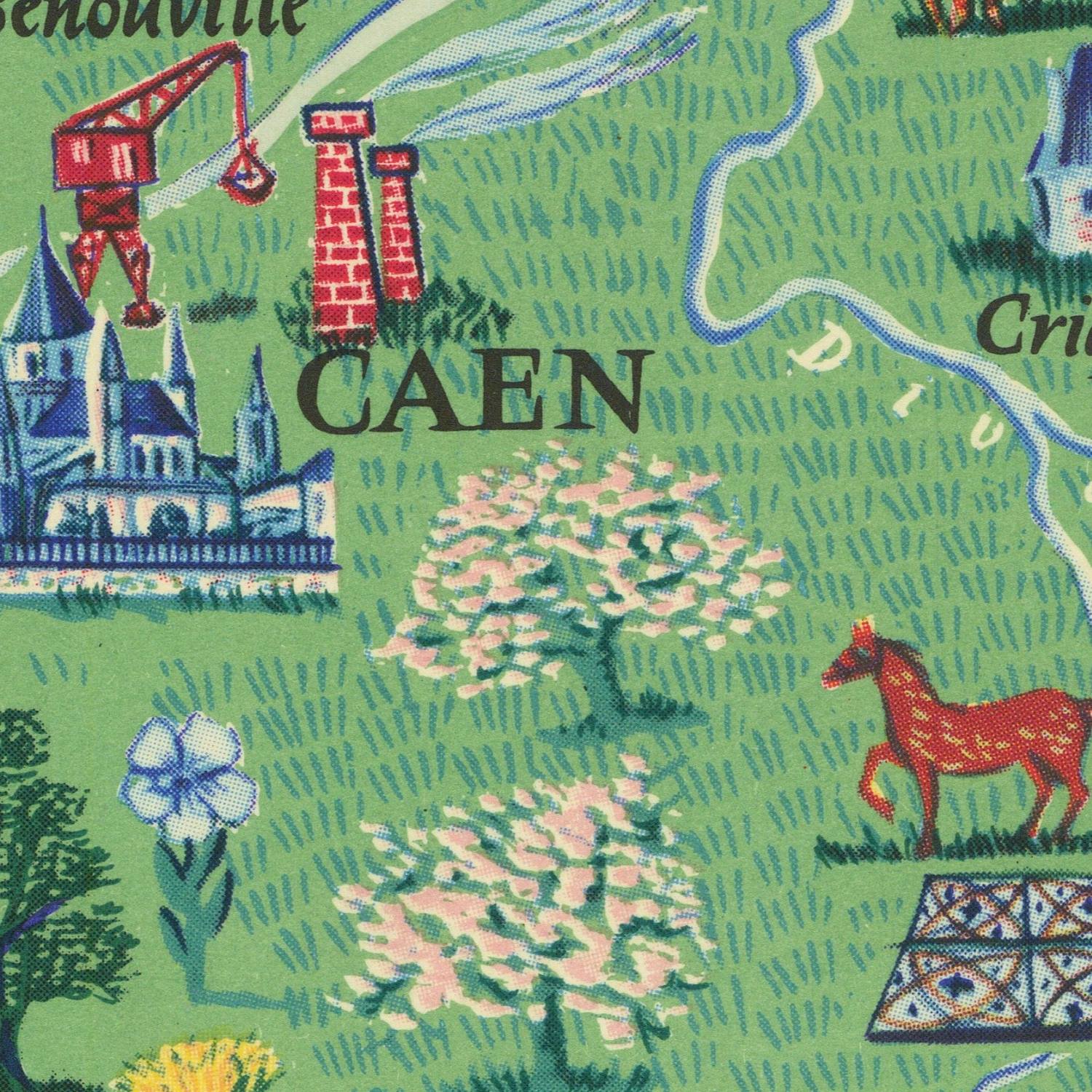 detail of the map from the centre left 