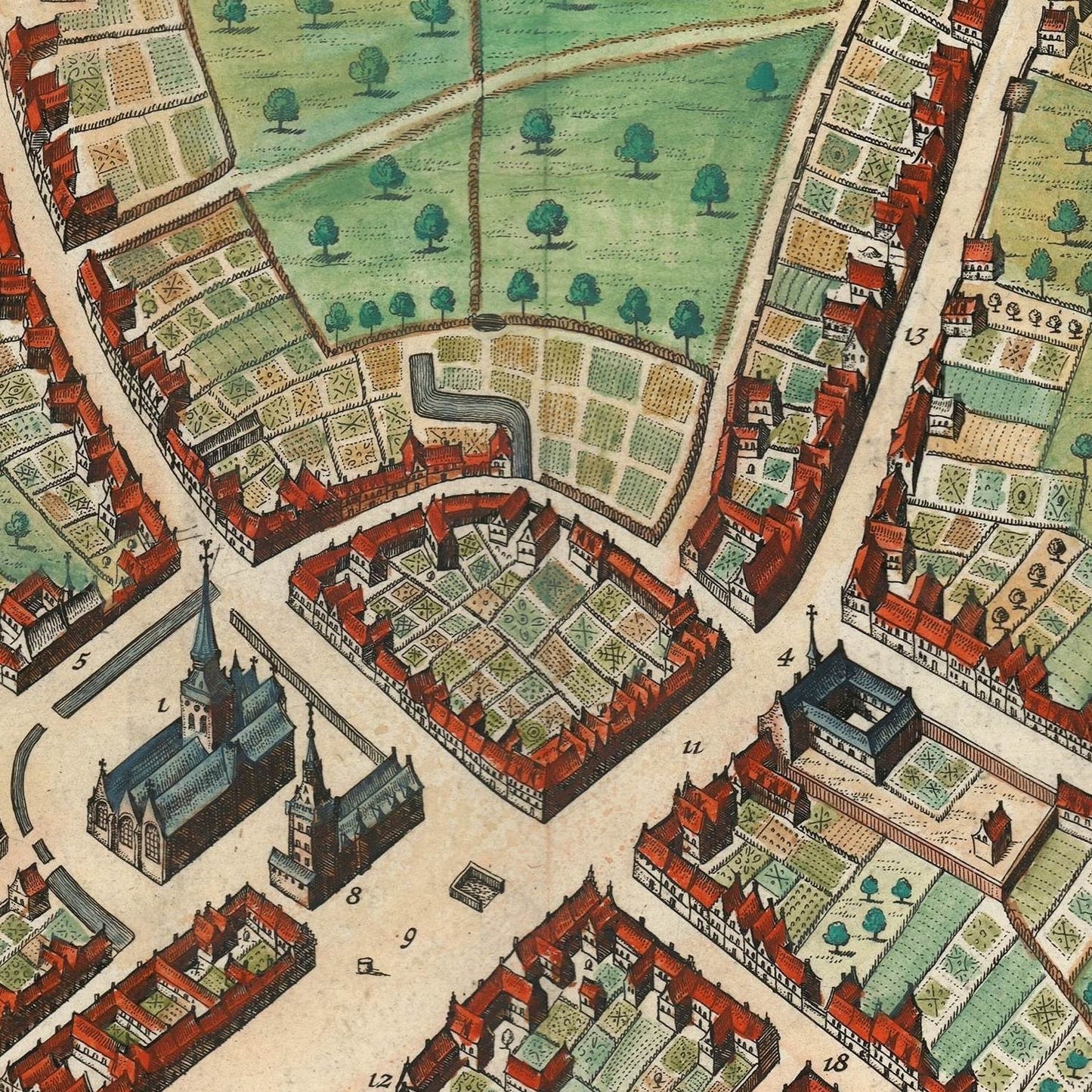detail of the map from the centre 

