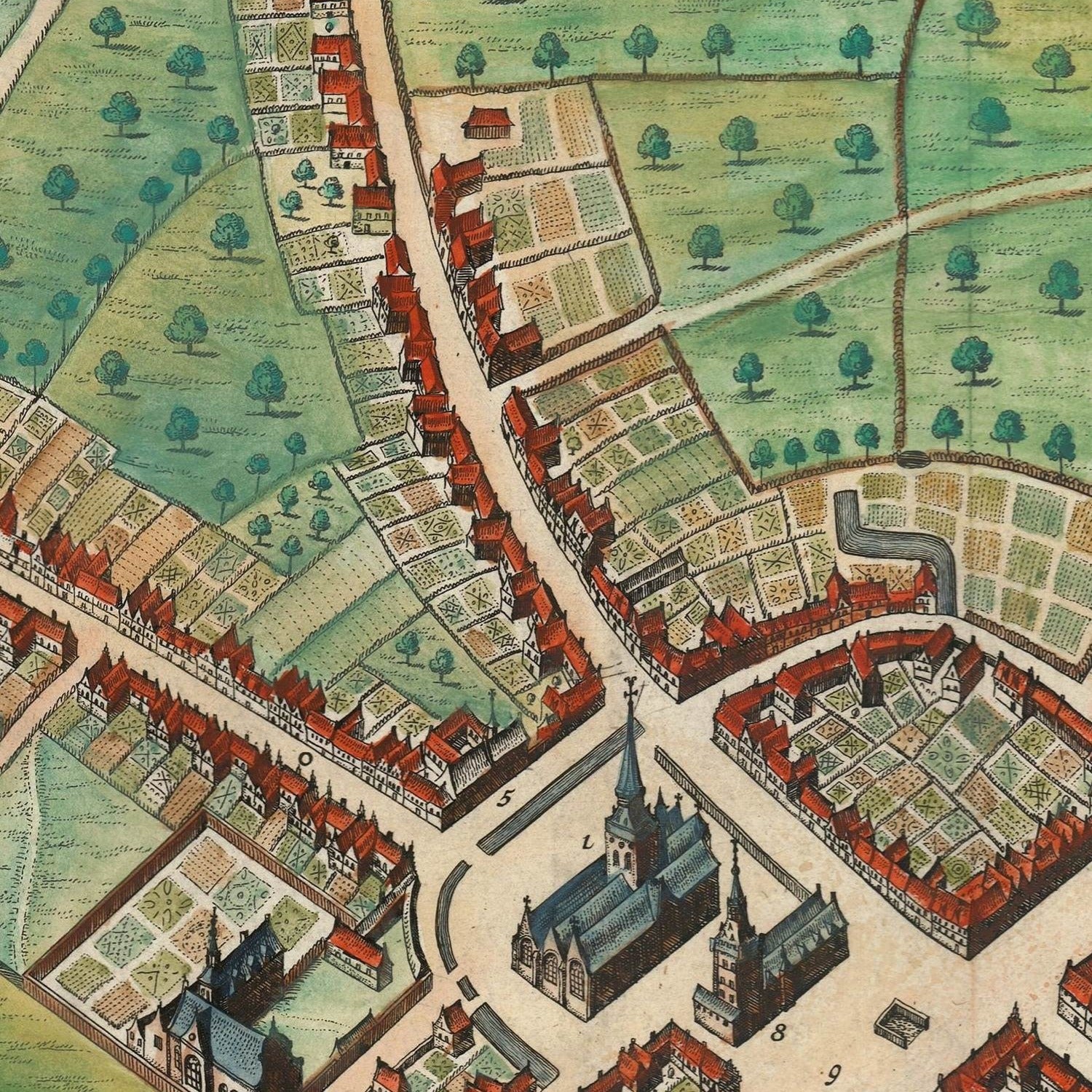 detail of the map from the centre left

