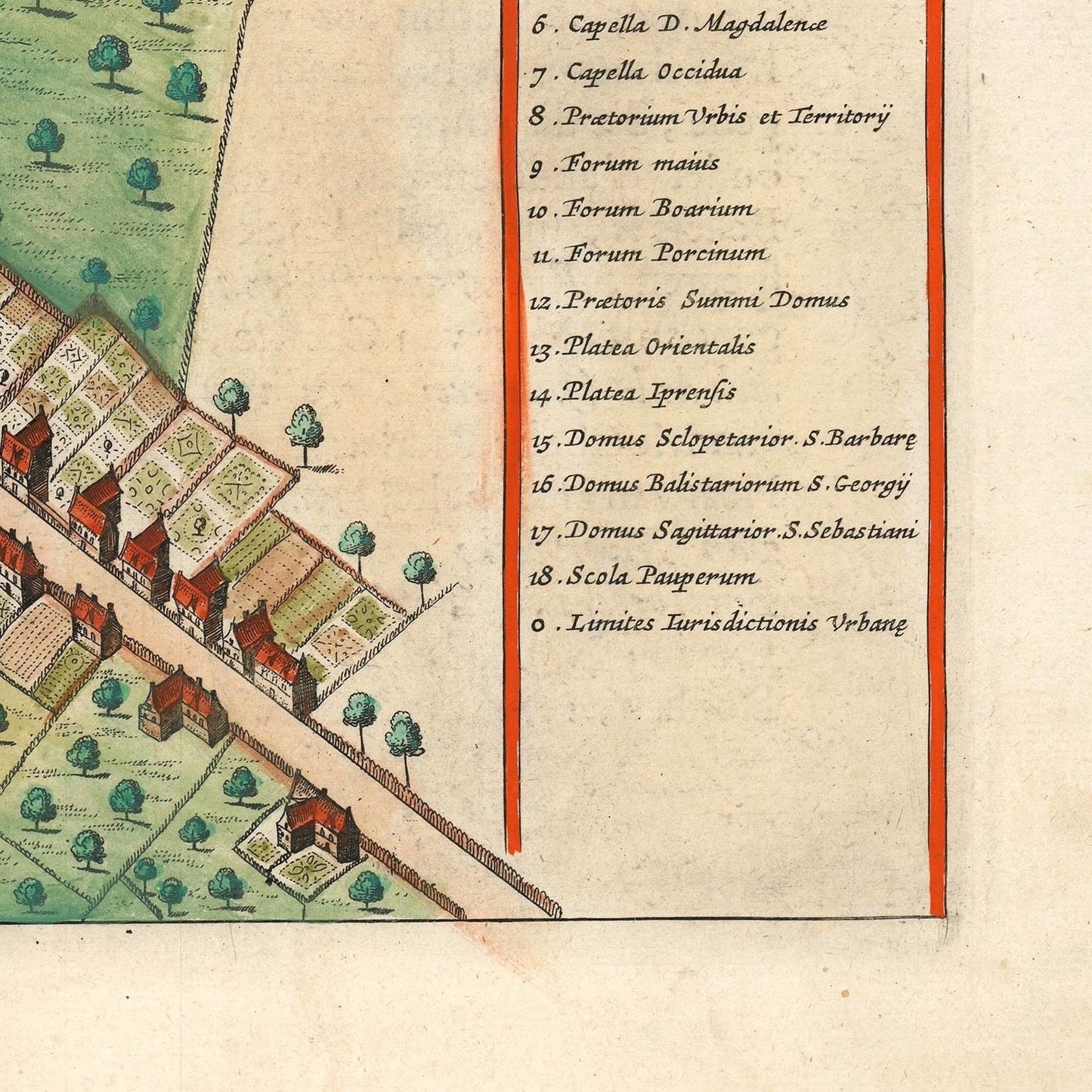 detail of the map from the bottom right corner
