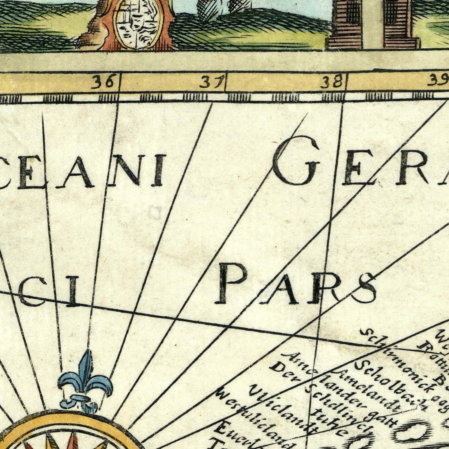 detail of the map from the centre left
