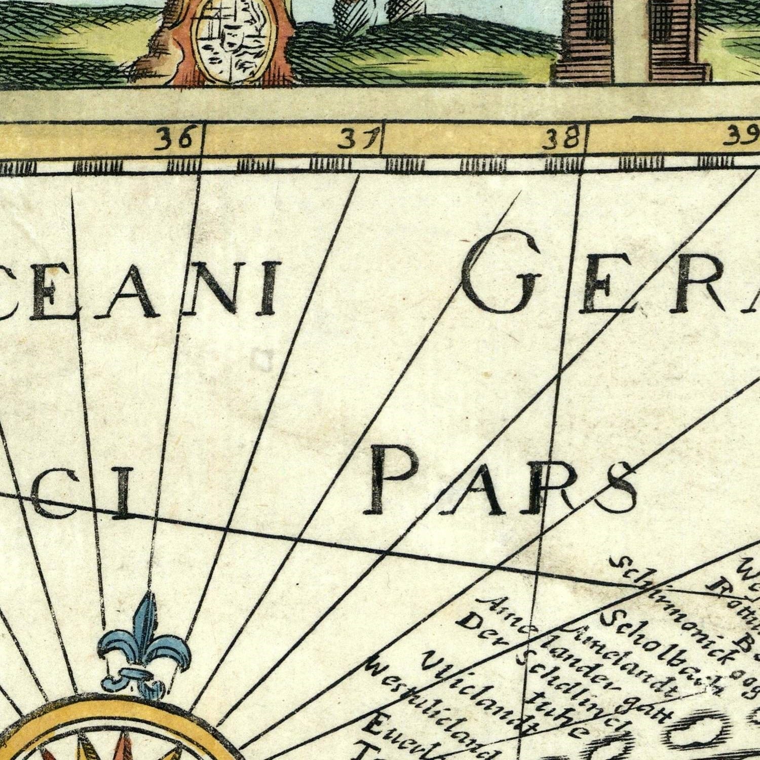 detail of the map from the centre left
