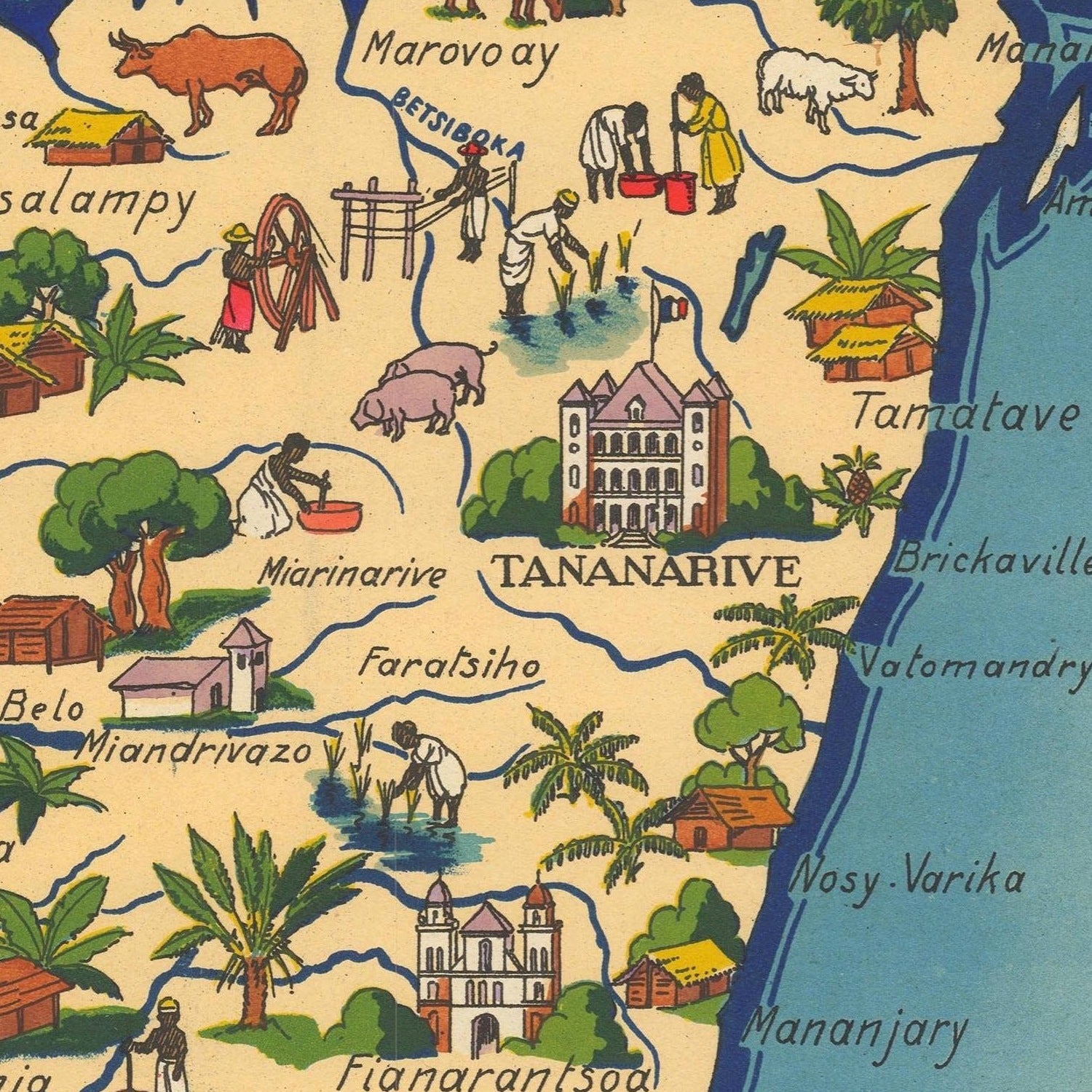 detail of the map from the centre 
