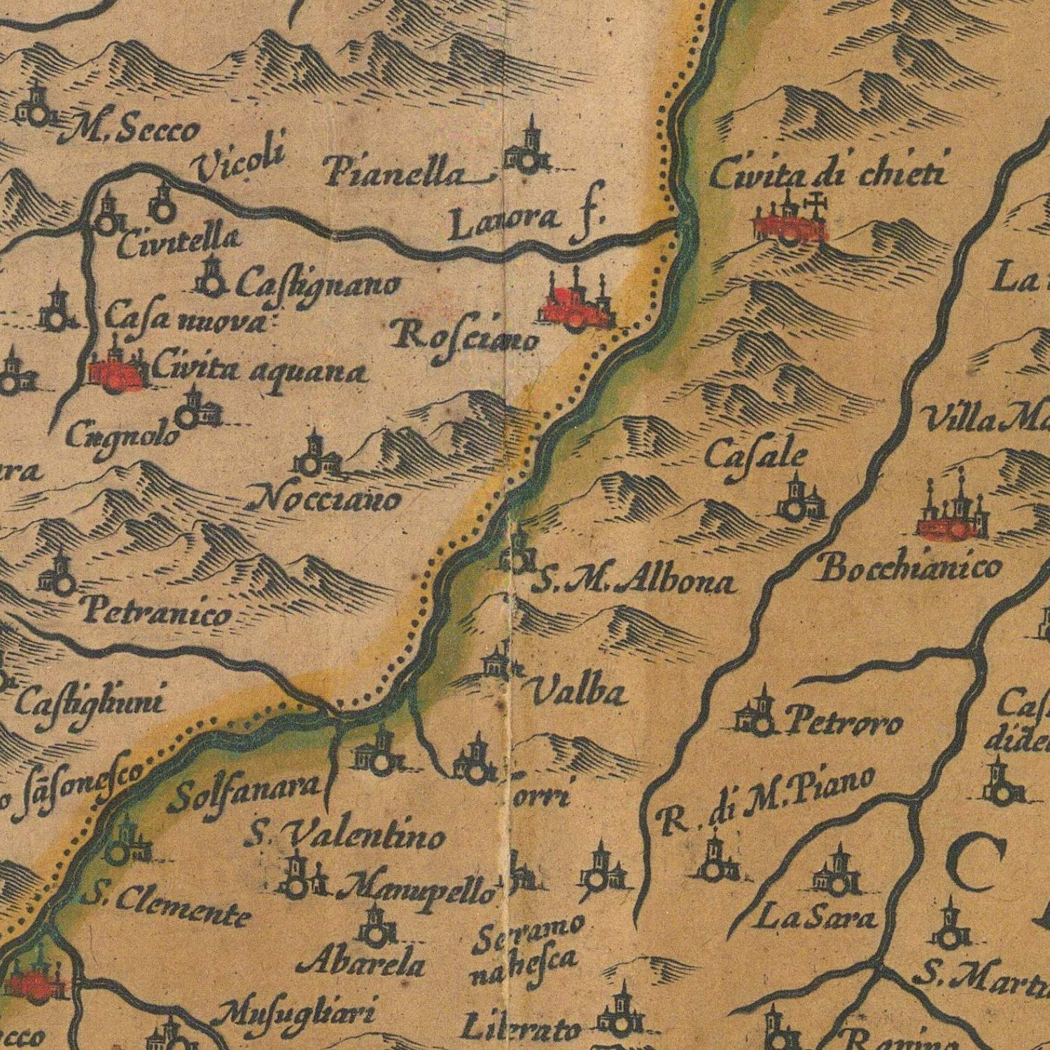 detail of the map from the centre 

